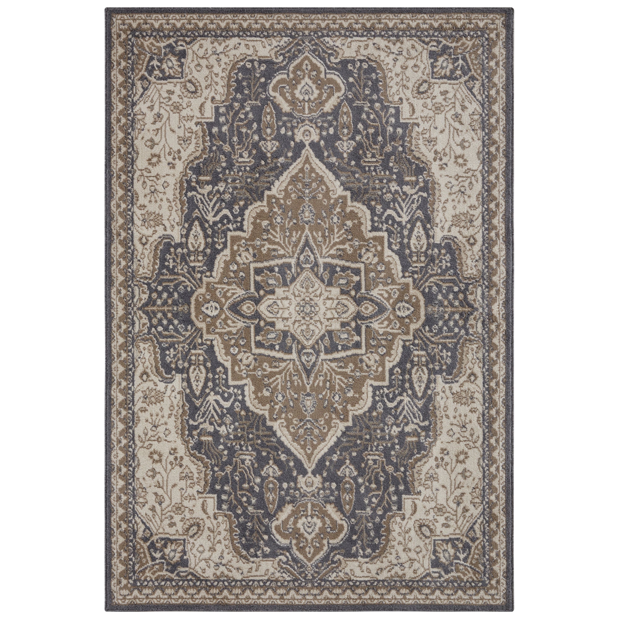 Tapis Vintage Oriental SAFIA Marron et Gris – STUDIO DECO