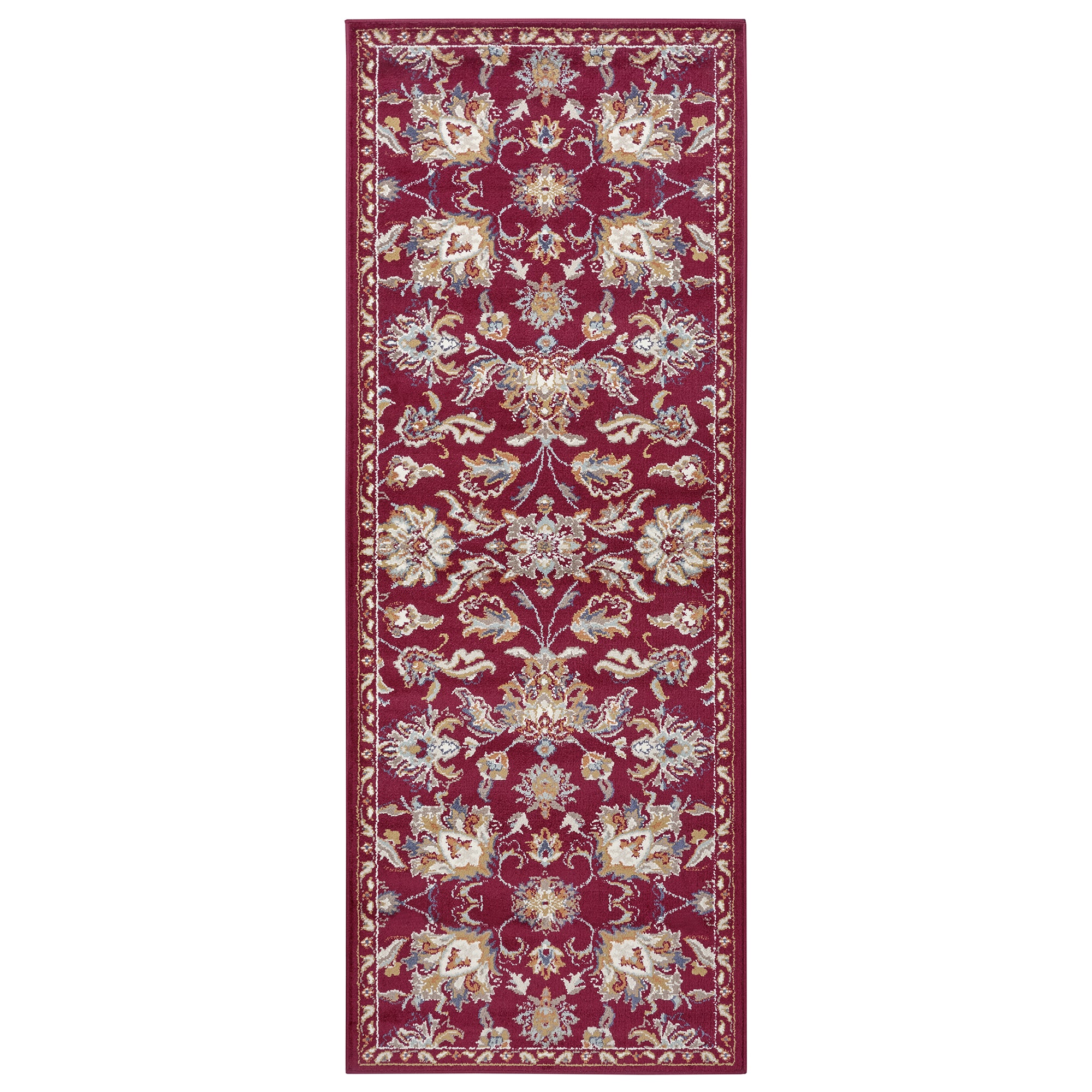 Tapis de couloir Persan motifs Fleuris KASHAN - Rouge – STUDIO DECO