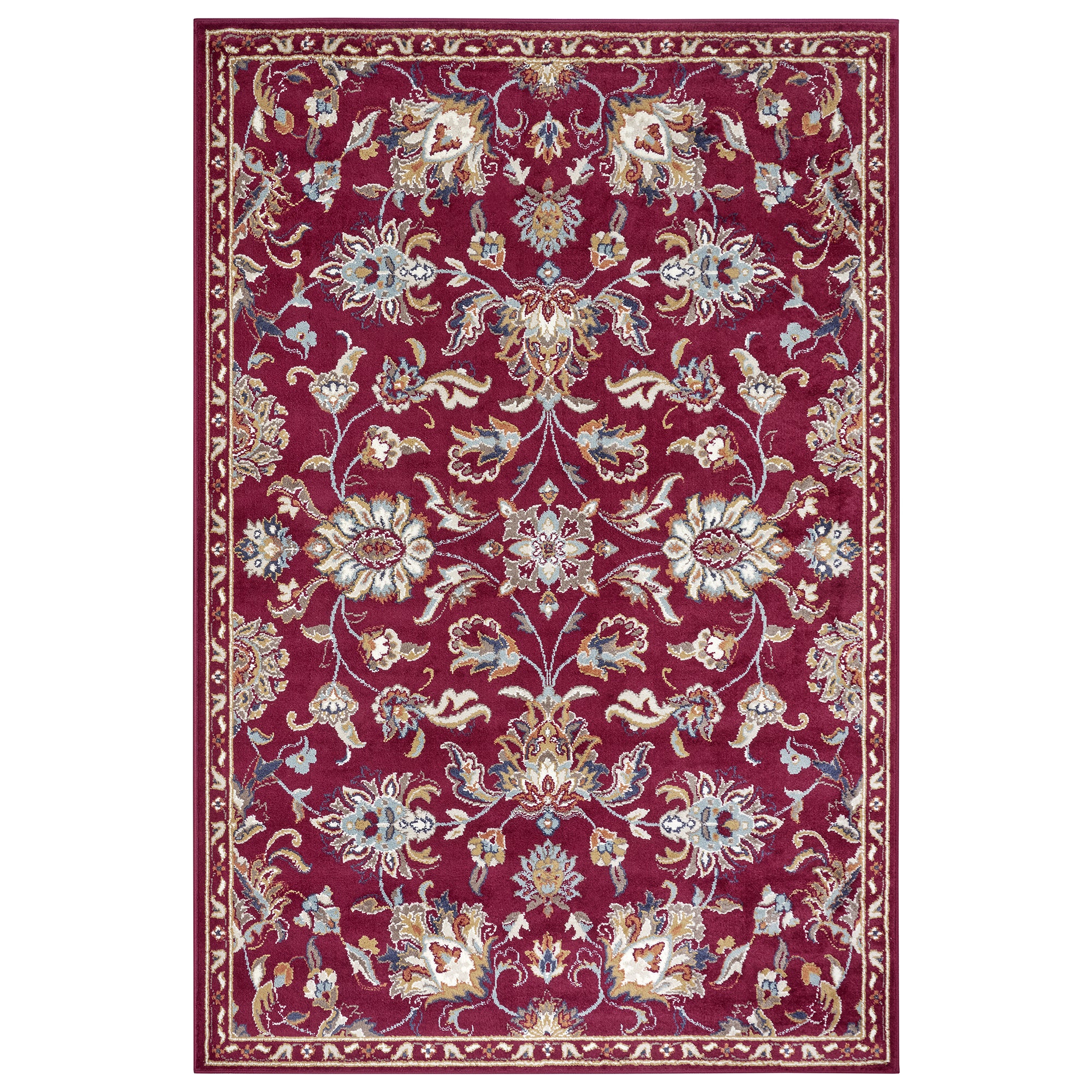 Tapis Persan motifs Fleuris KASHAN - Rouge – STUDIO DECO