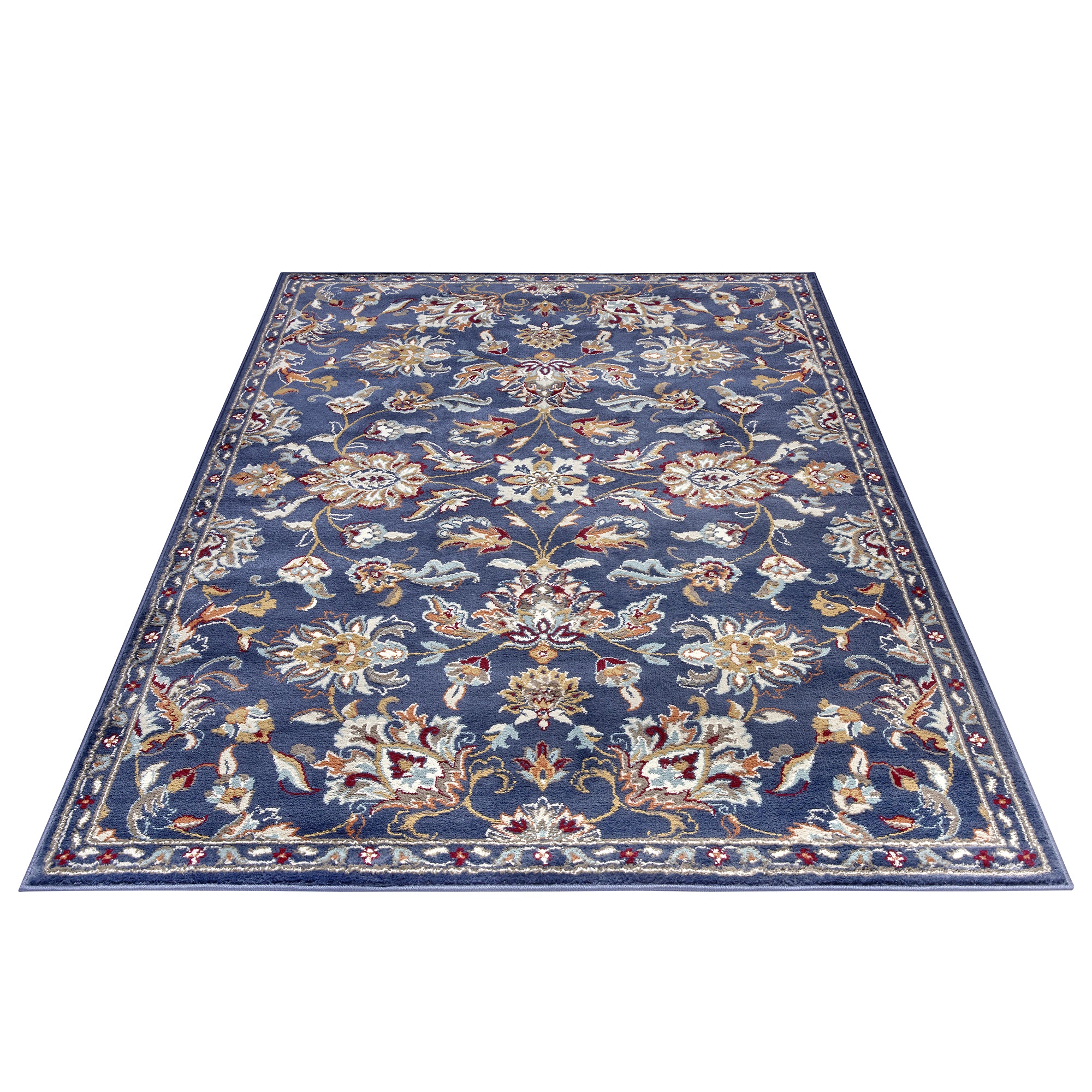 Tapis Persan aux motifs Fleuris KASHAN Bleu – STUDIO DECO