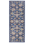 Tapis de couloir Persan motifs Fleuris KASHAN - Bleu – STUDIO DECO