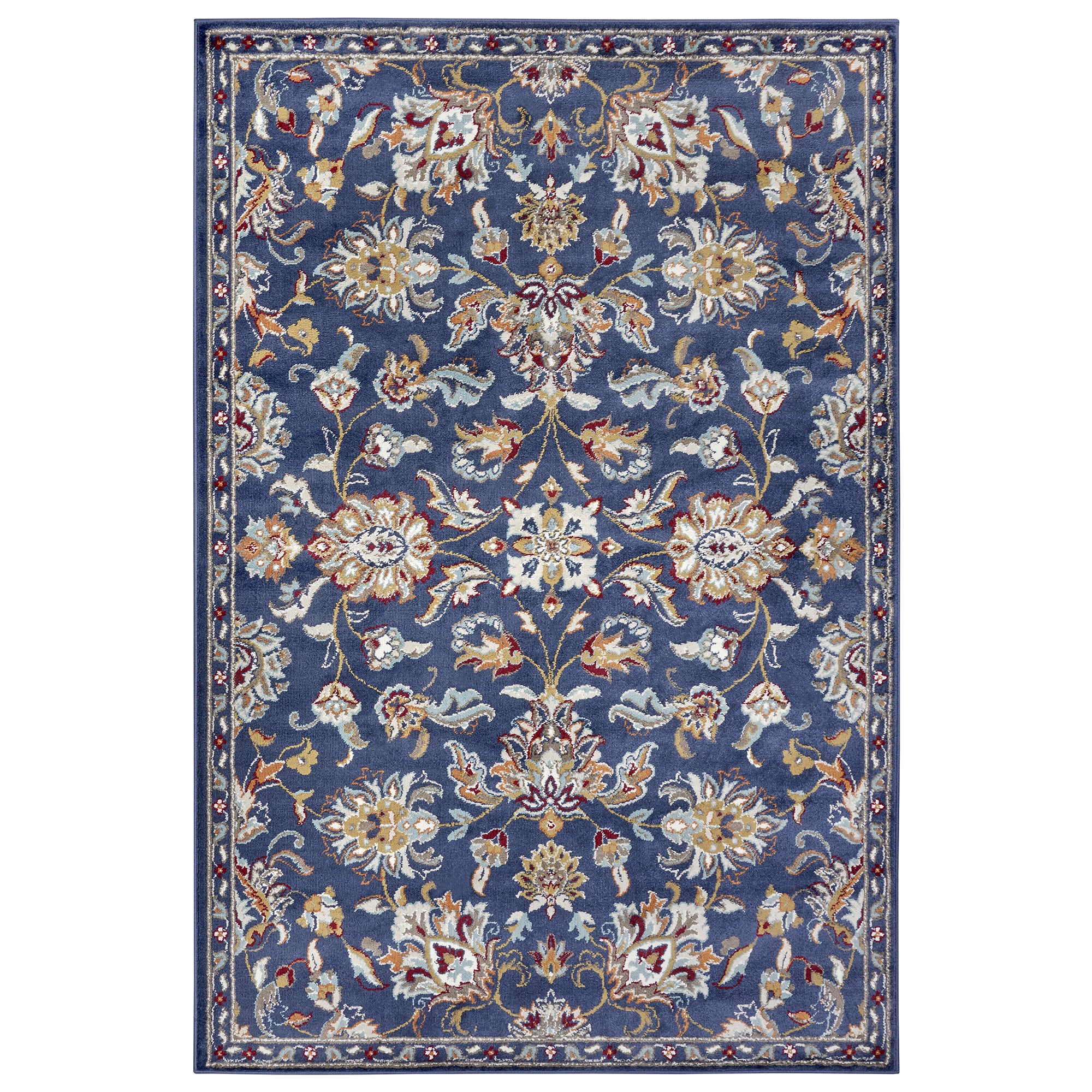 Tapis Persan aux motifs Fleuris KASHAN Bleu – STUDIO DECO