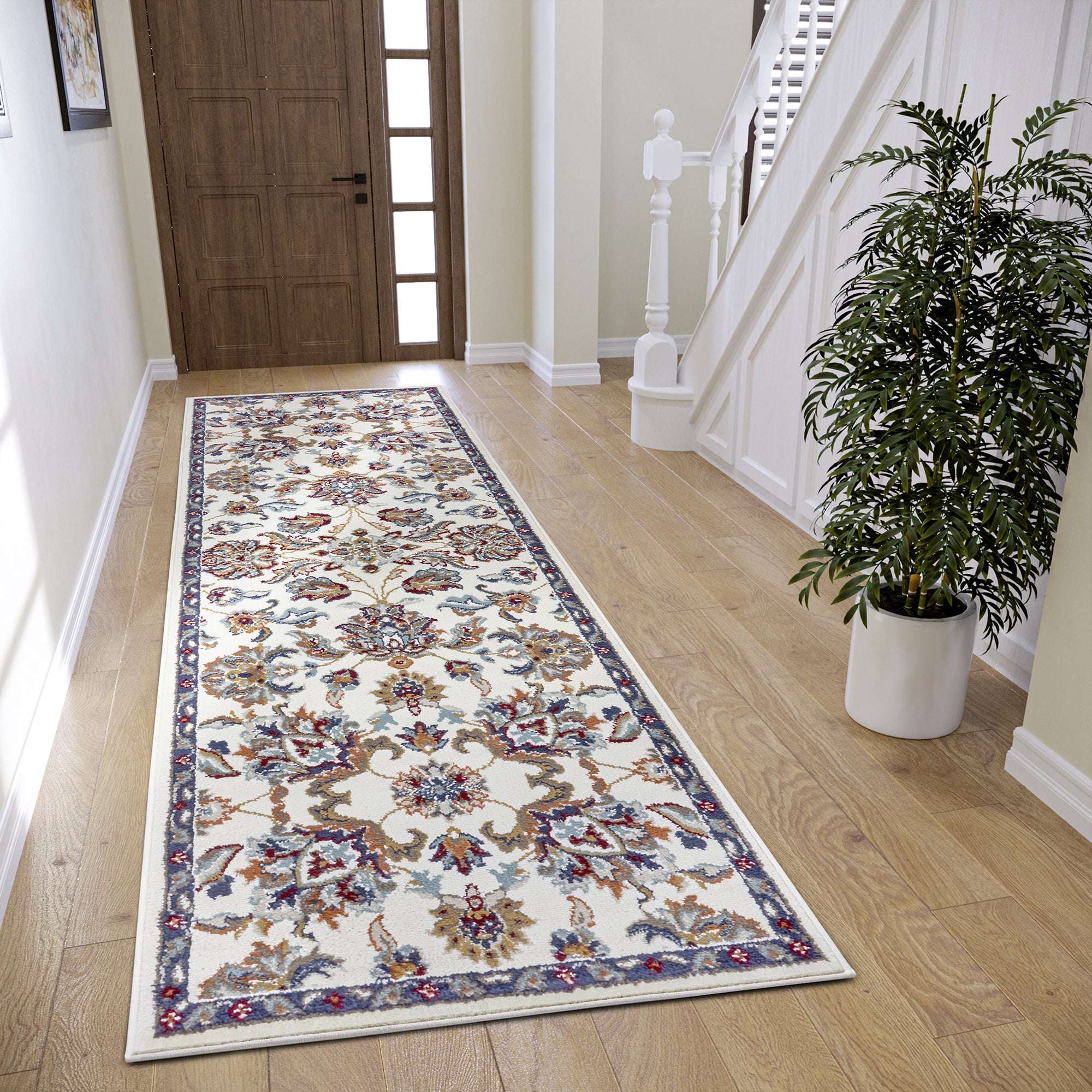 Tapis Persan aux motifs Fleuris KASHAN Crème – STUDIO DECO