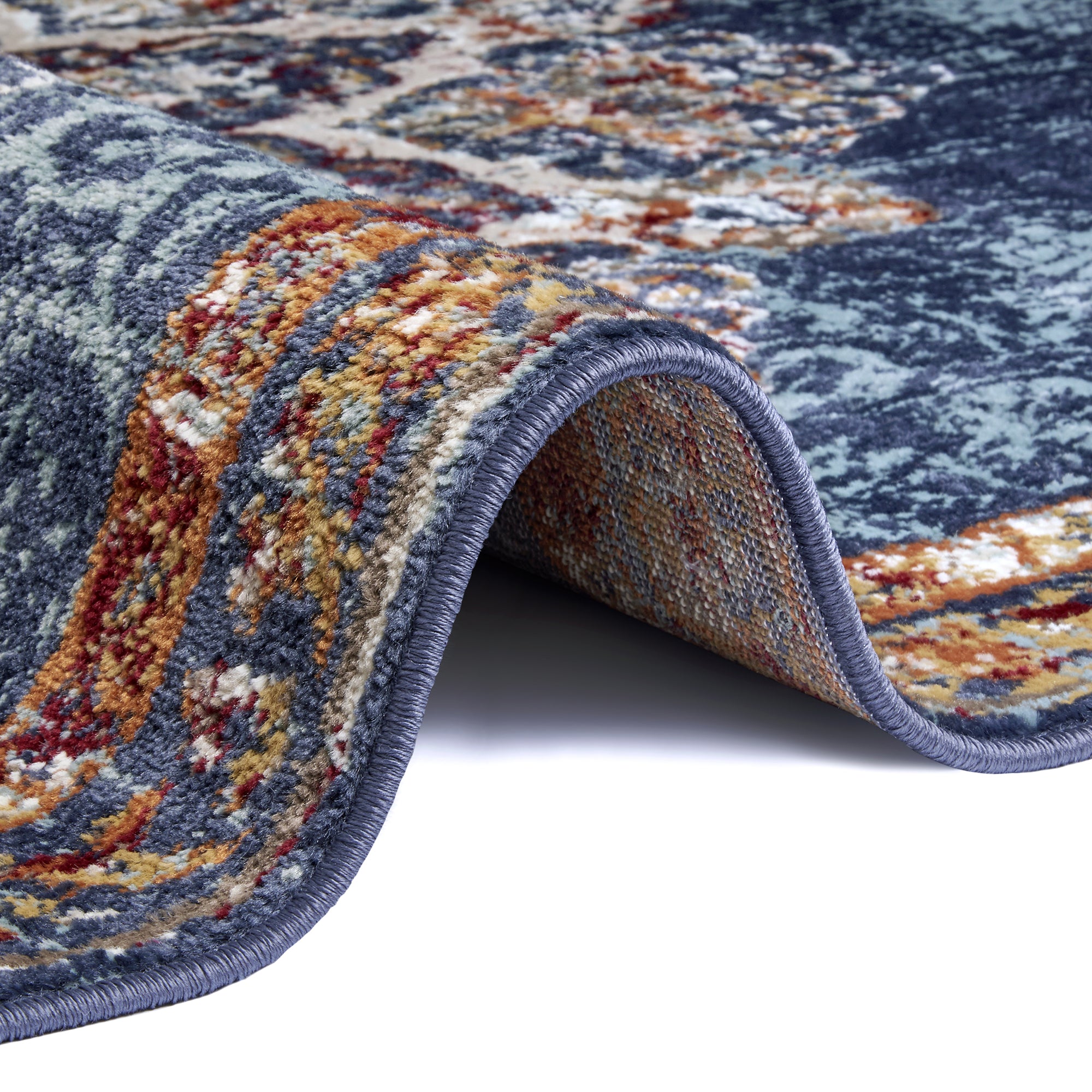 Tapis style Vintage MADERE - Bleu – STUDIO DECO