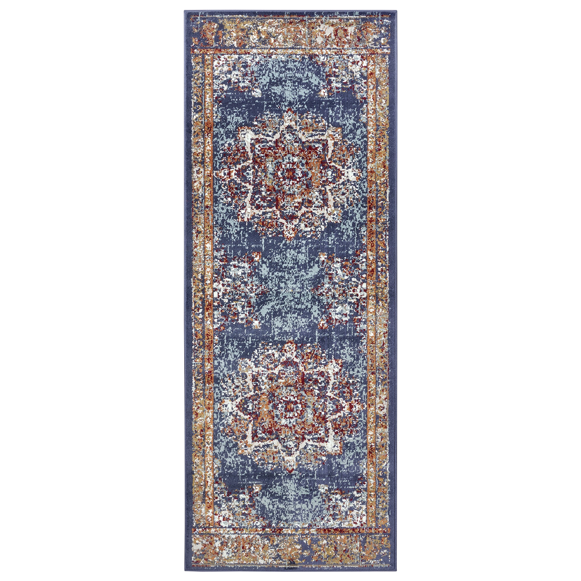 Tapis de couloir style Vintage MADERE - Bleu – STUDIO DECO