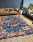 Tapis style Vintage MADERE - Bleu – STUDIO DECO