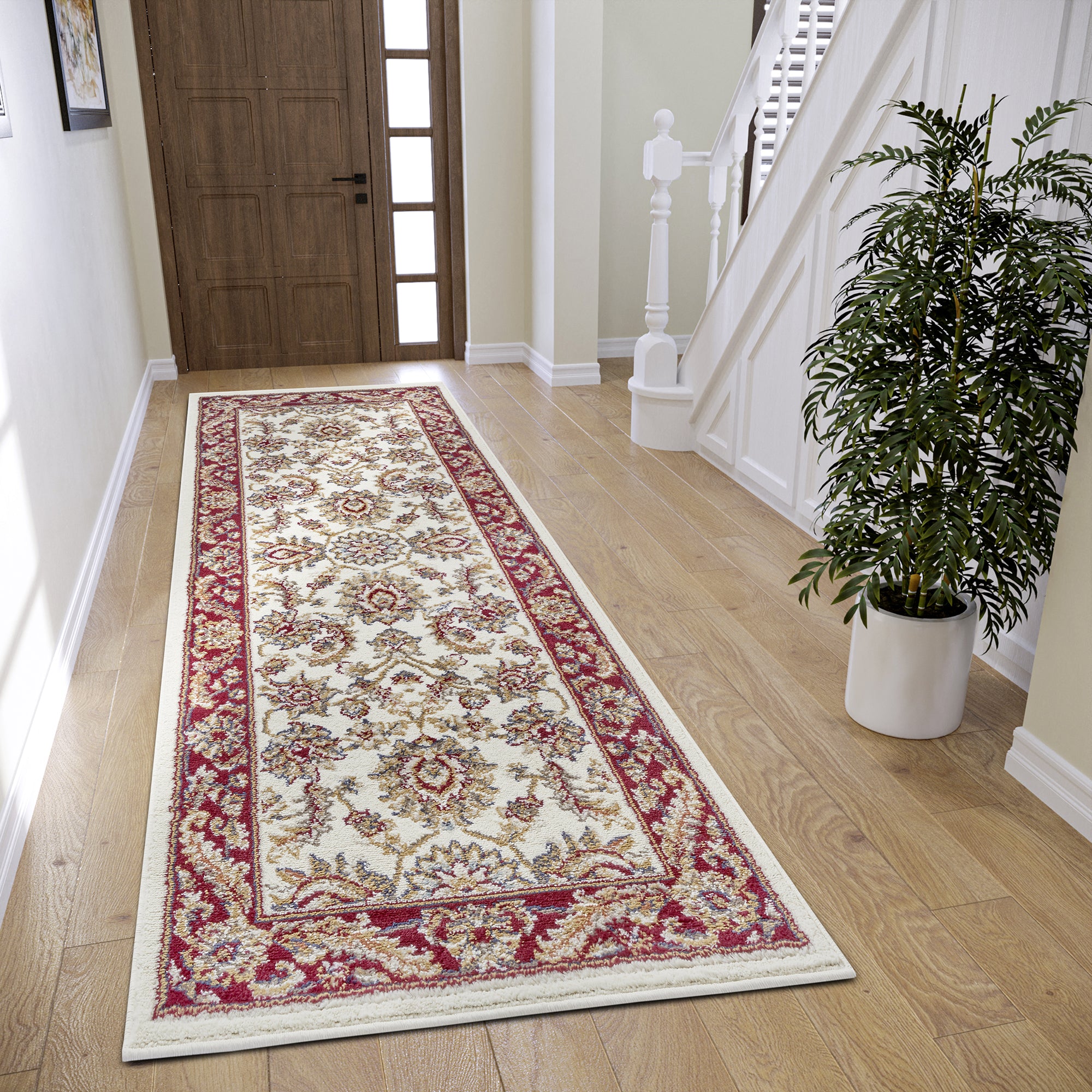 Tapis Persan Classique ADEN Crème et Rouge – STUDIO DECO