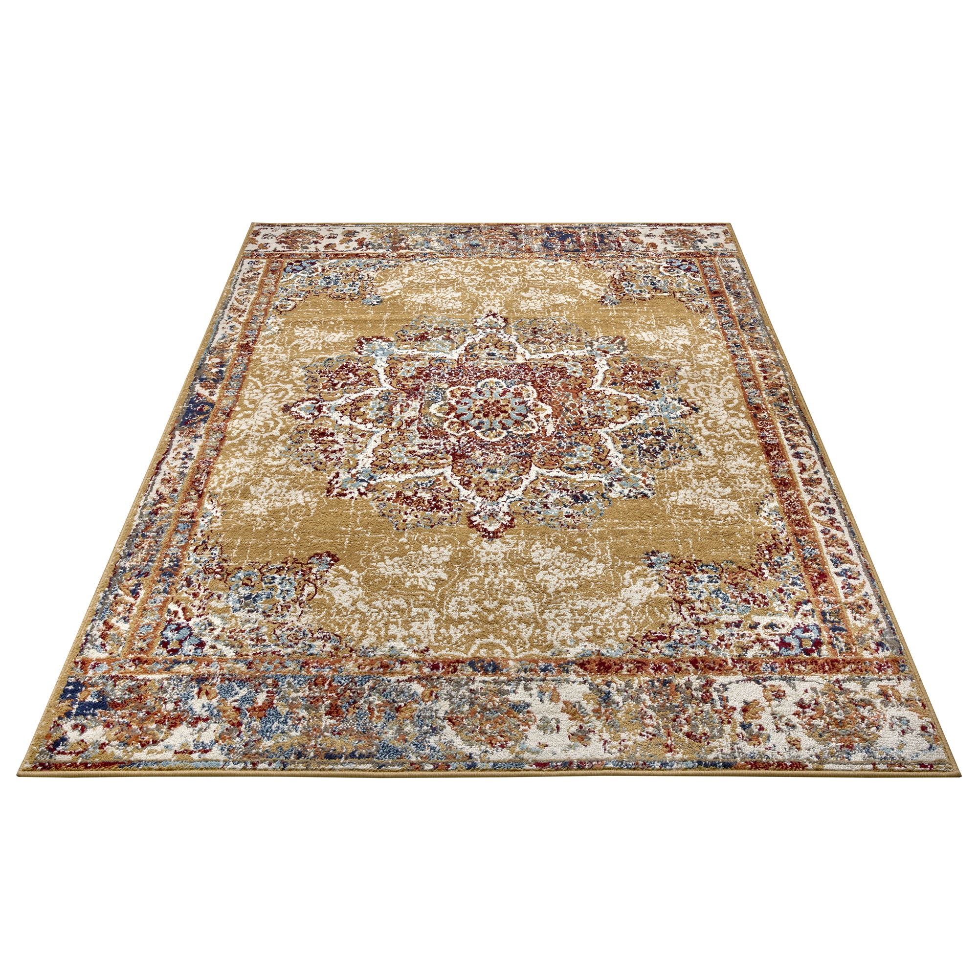 Tapis style Vintage MADERE Doré – STUDIO DECO