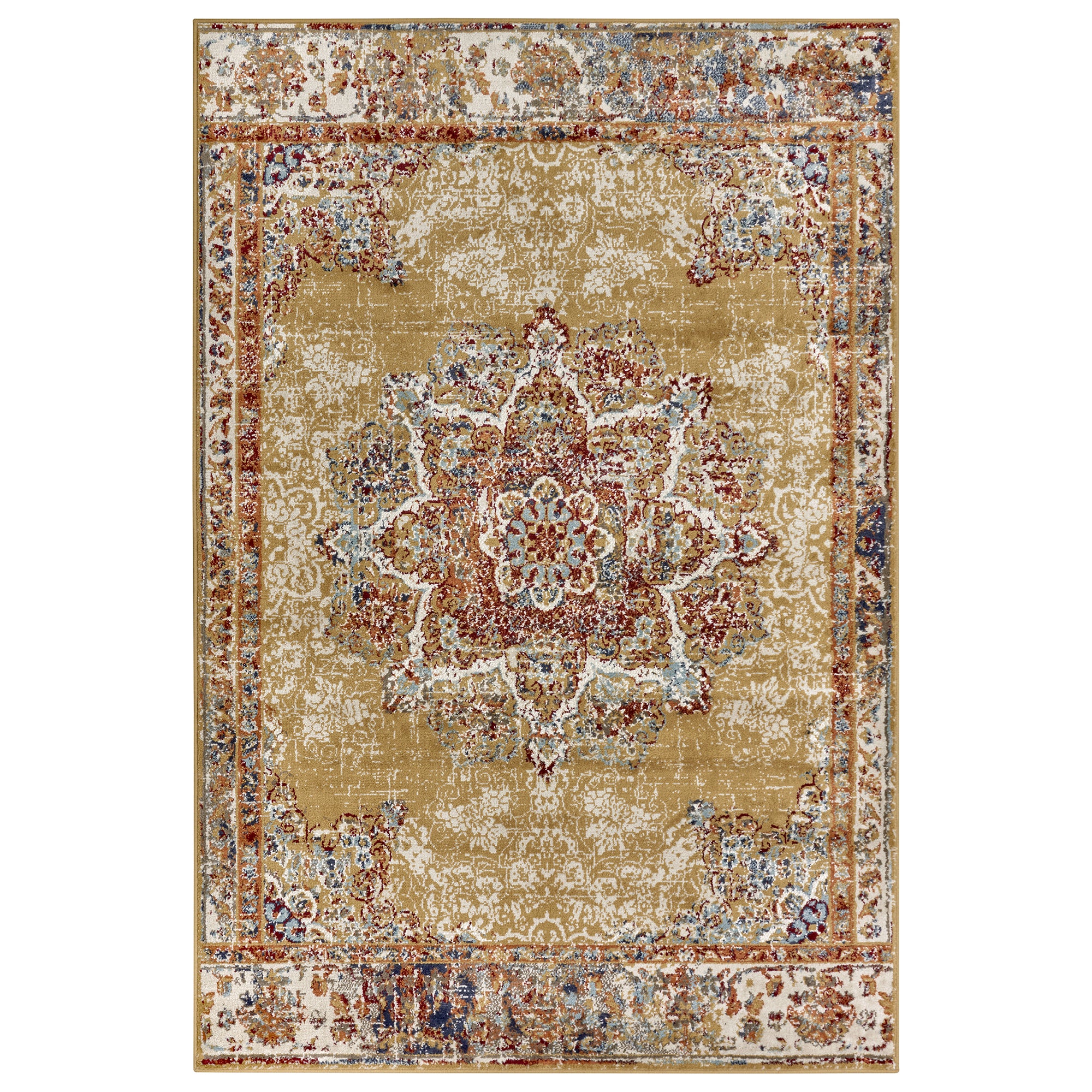 Tapis style Vintage MADERE Doré – STUDIO DECO