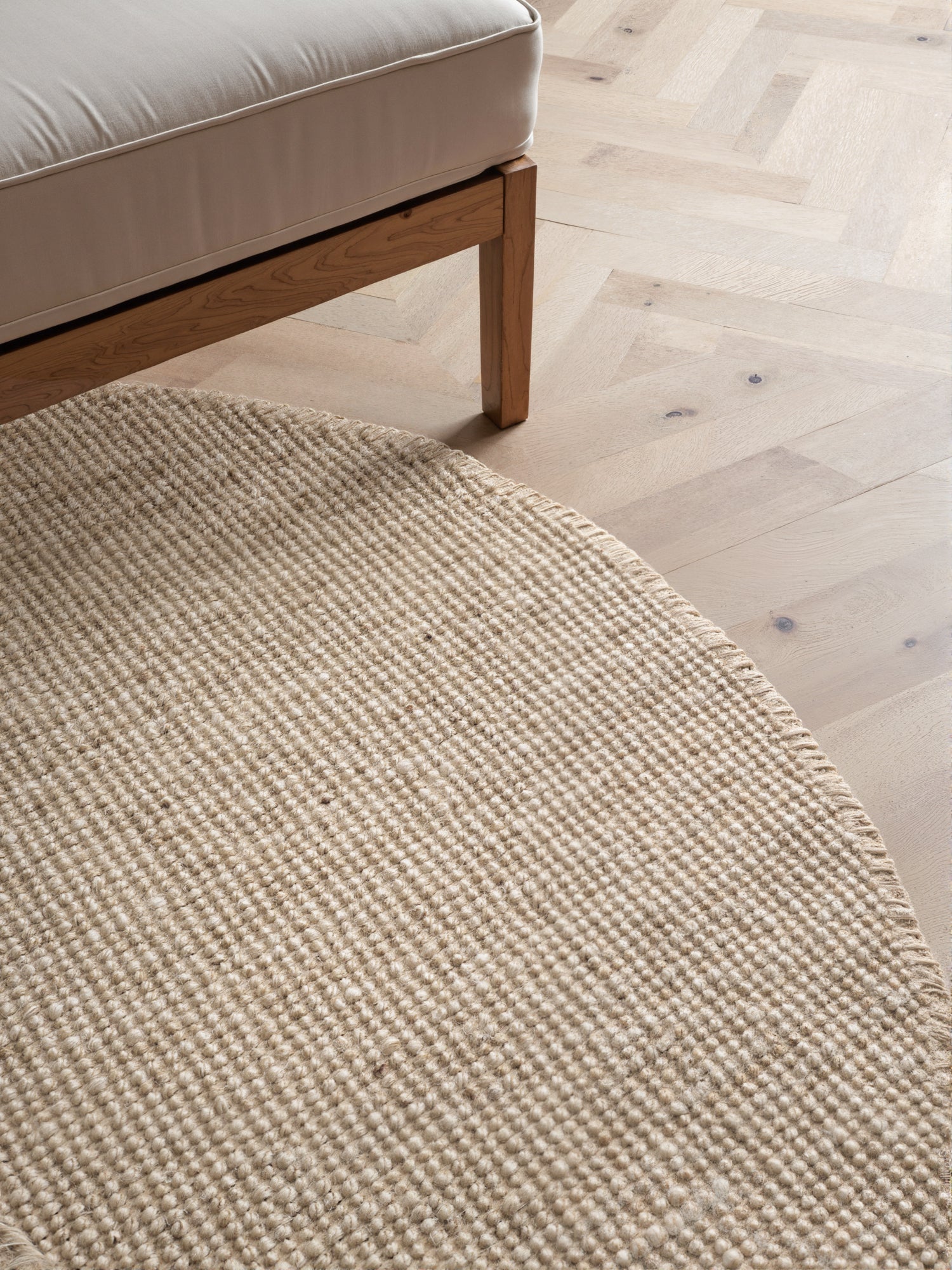 Tapis Rond en Jute Bouclé - Crème – STUDIO DECO