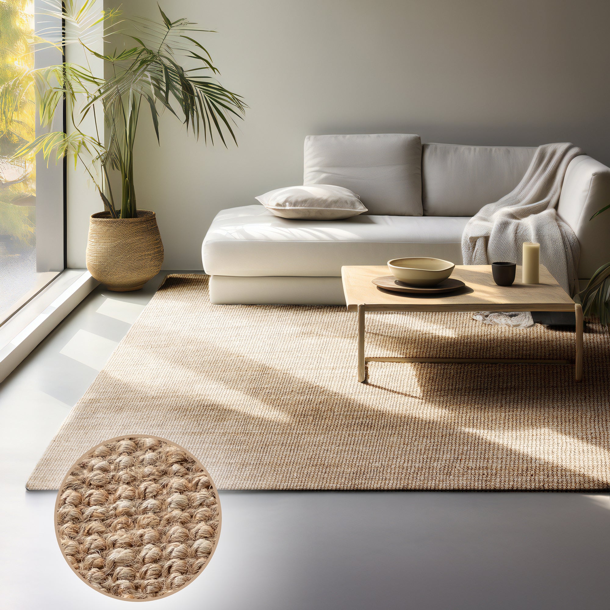 Tapis en Jute Bouclé JAIPUR Beige – STUDIO DECO