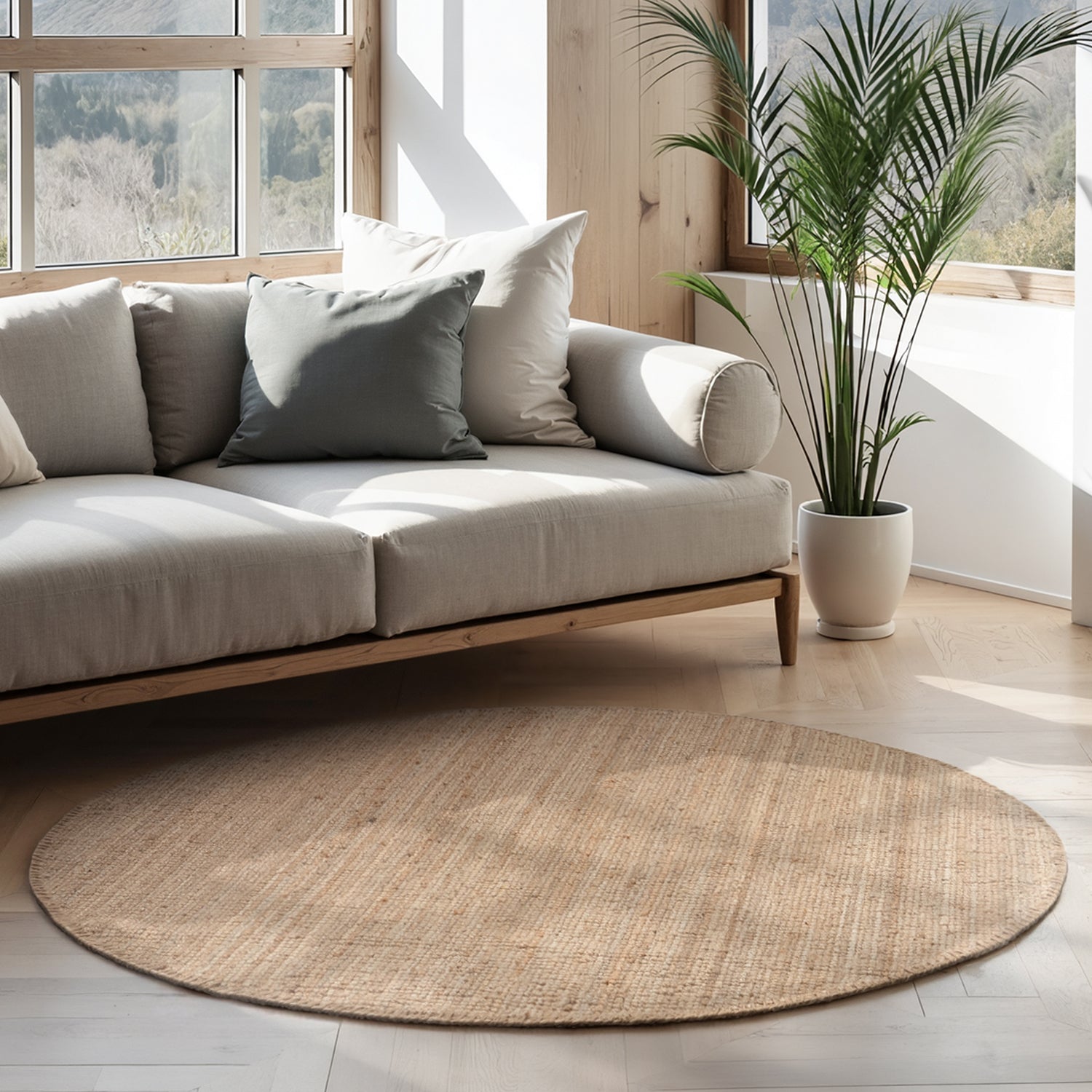 Tapis Rond en Jute Bouclé - Beige – STUDIO DECO
