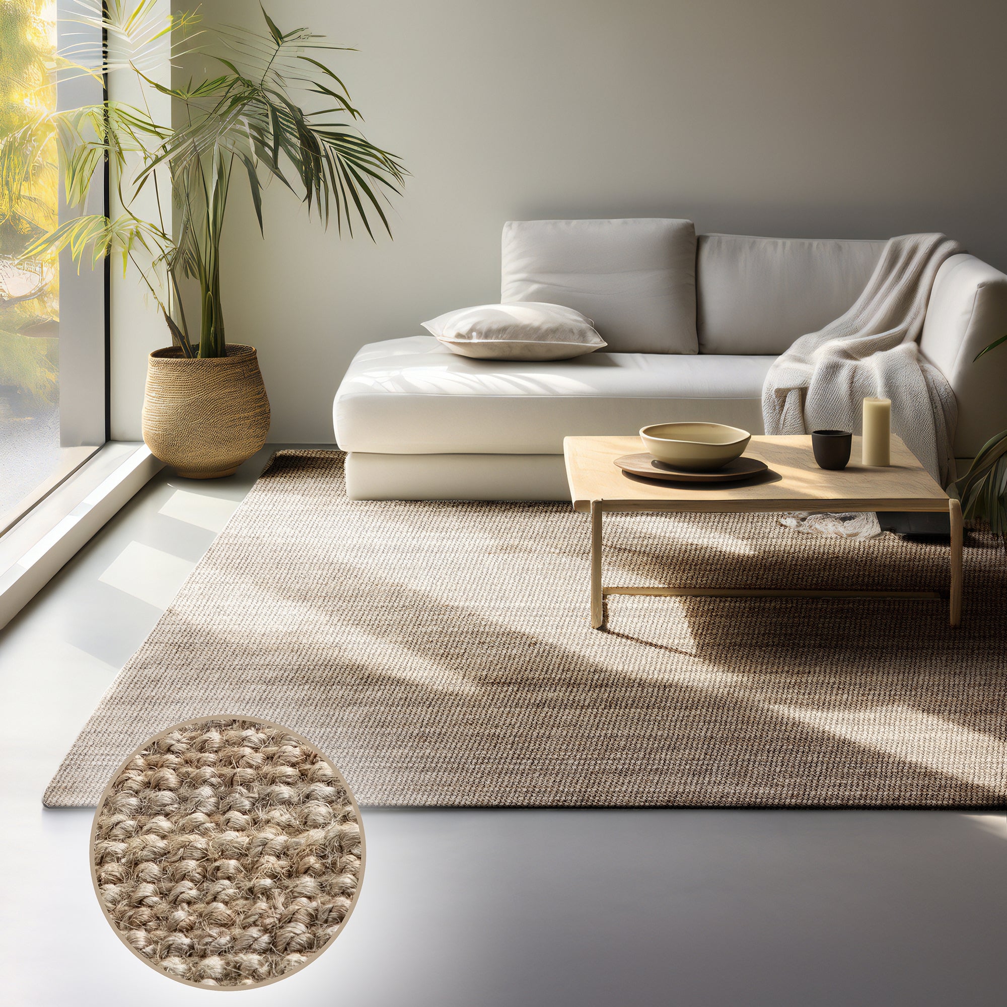 Tapis en Jute Bouclé JAIPUR Mocca – STUDIO DECO