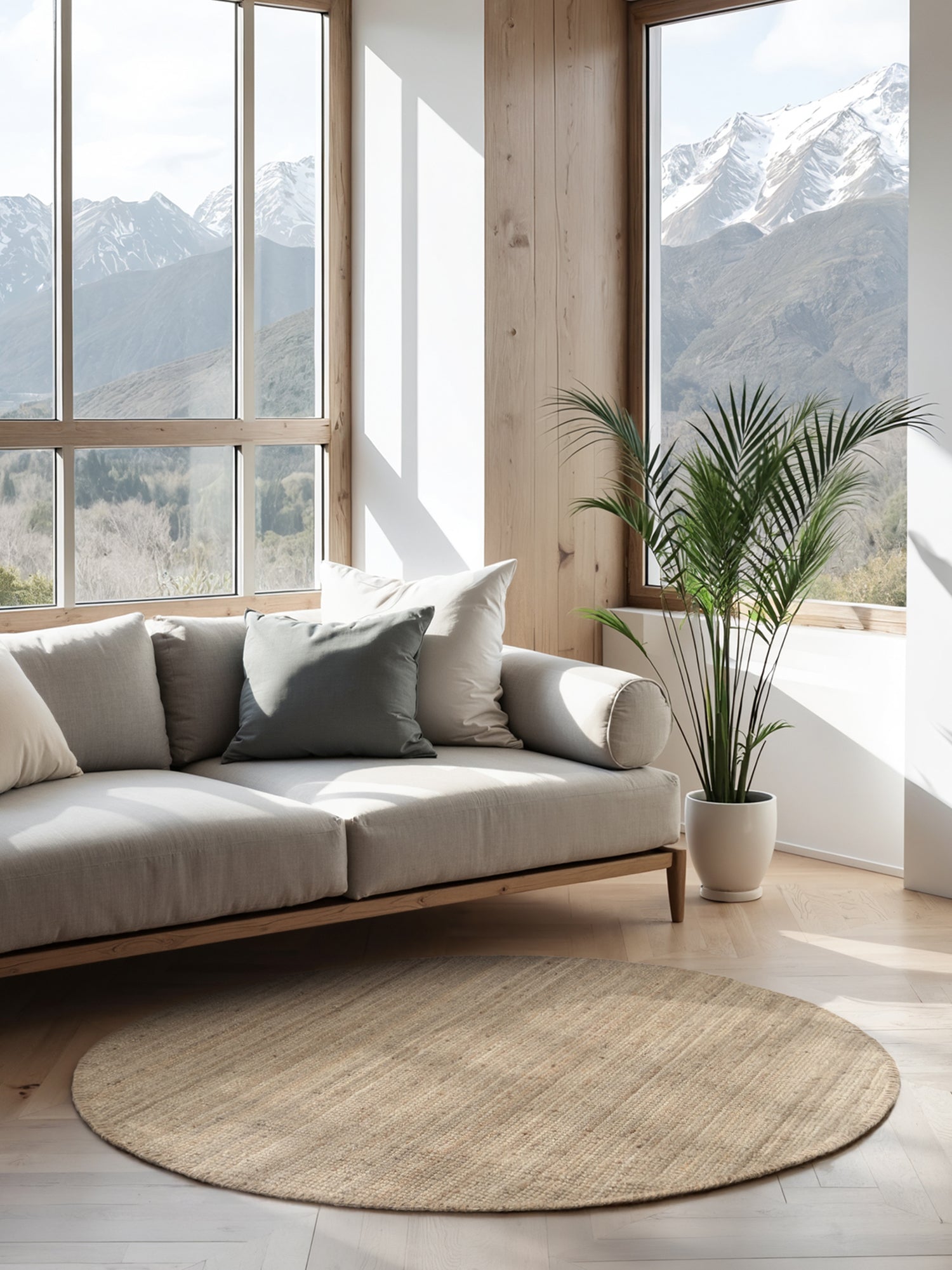 Tapis Rond en Jute Bouclé - Mocca – STUDIO DECO