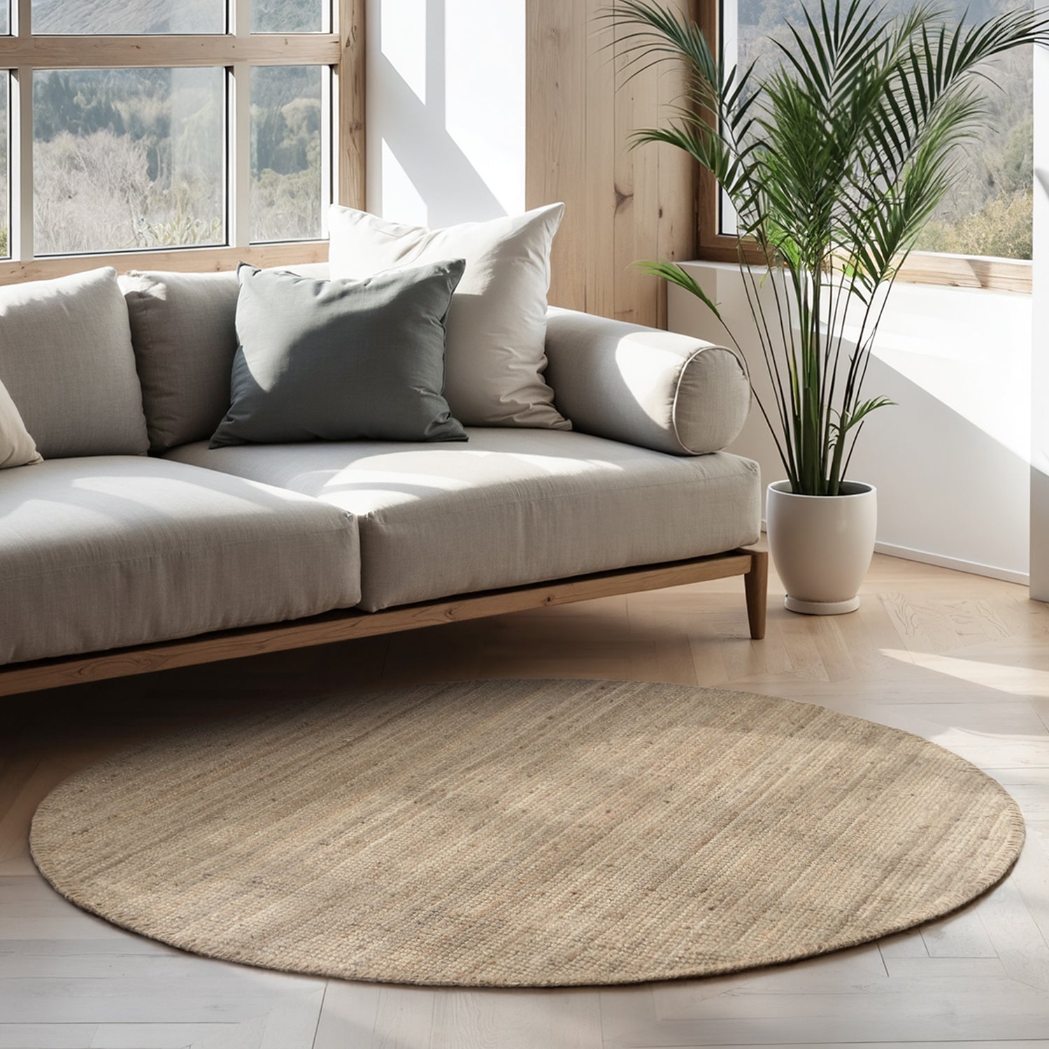 Tapis Rond en Jute Bouclé - Mocca – STUDIO DECO