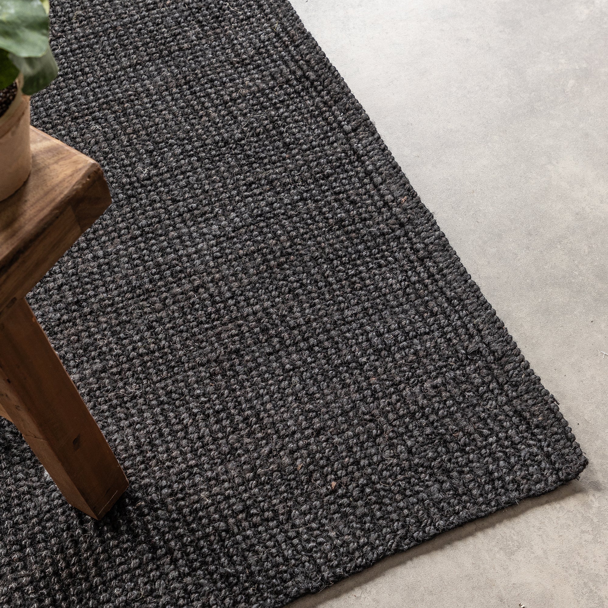 Tapis en Jute Bouclé JAIPUR Noir – STUDIO DECO