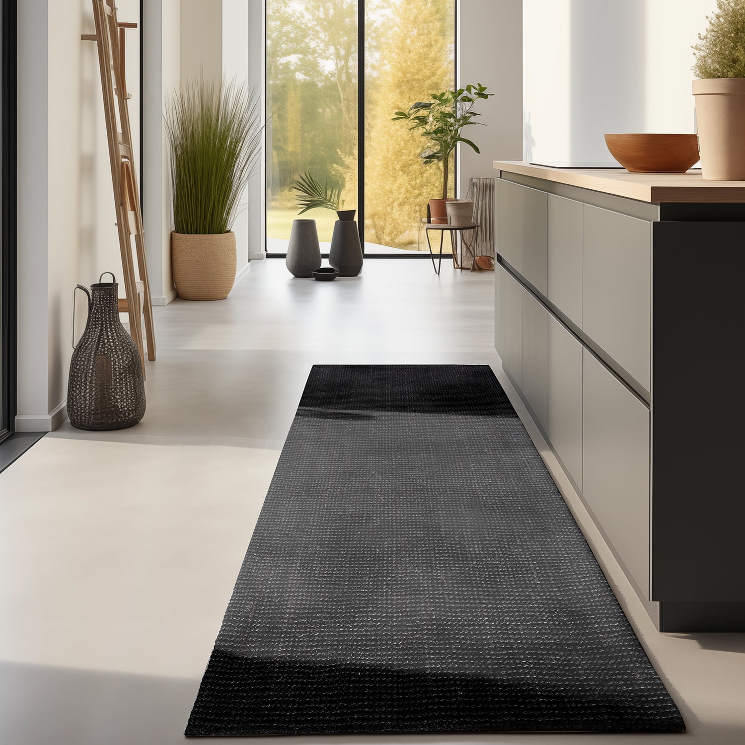 Tapis de Couloir en Jute Bouclé - Noir – STUDIO DECO