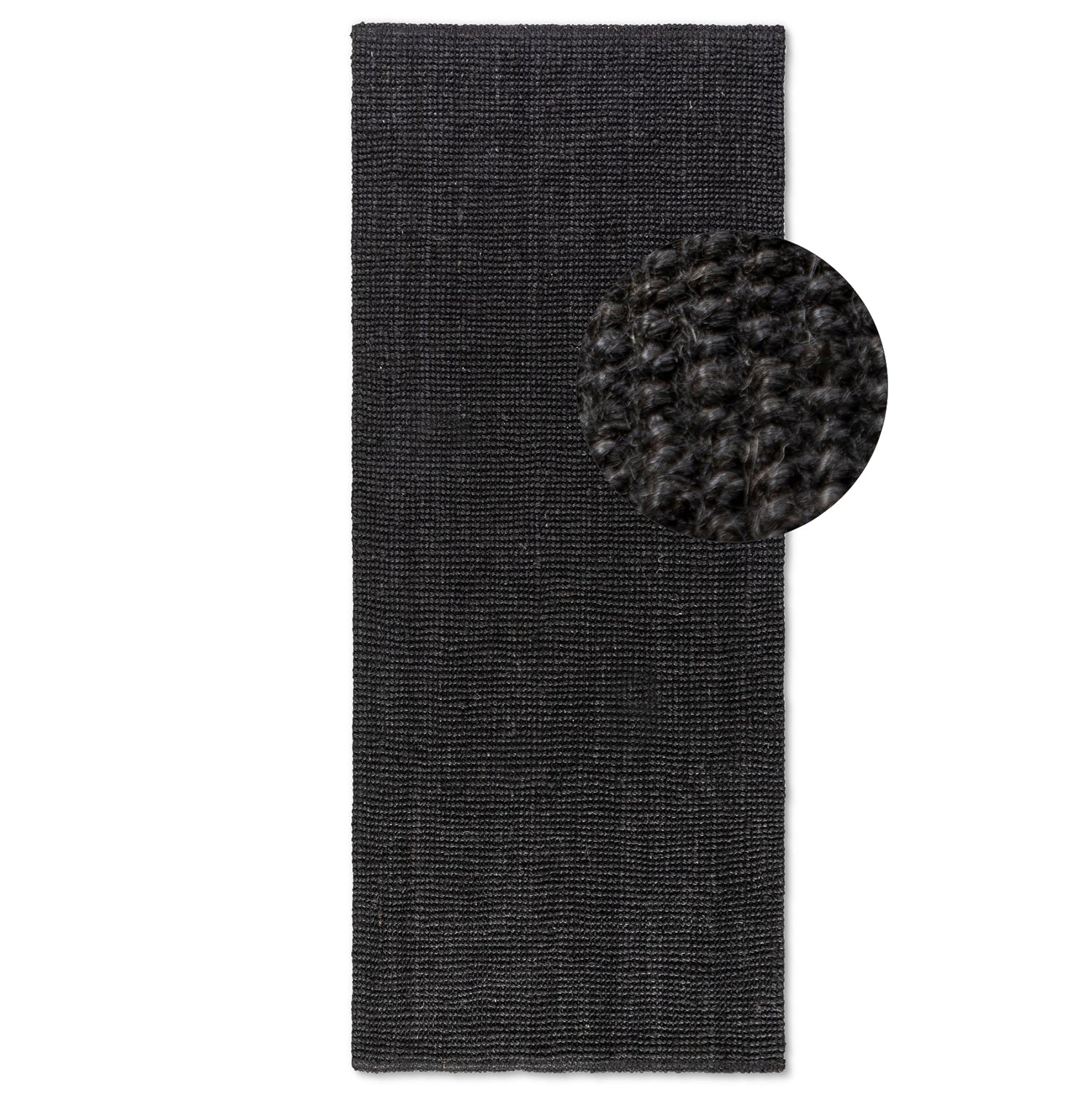 Tapis de Couloir en Jute Bouclé - Noir – STUDIO DECO