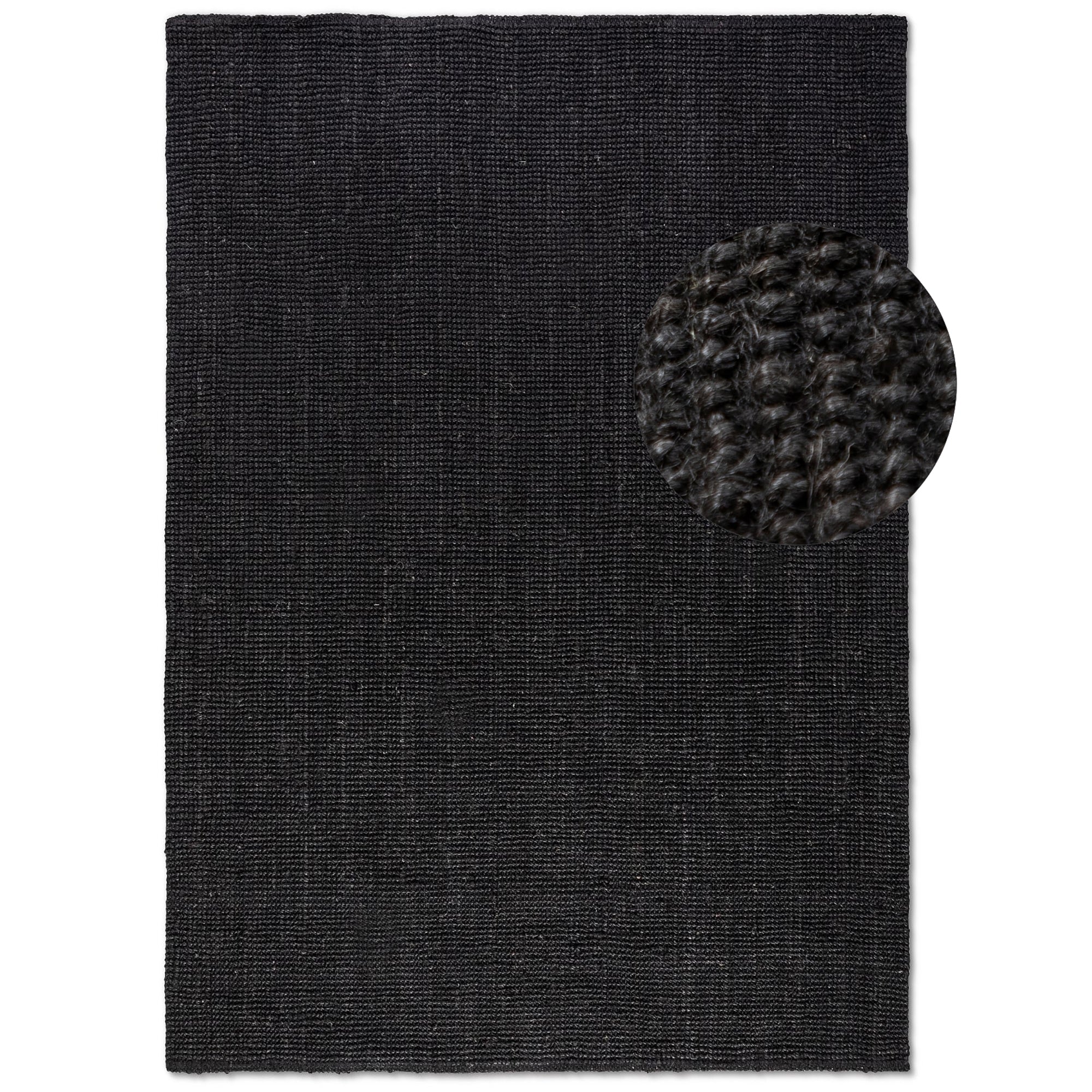 Tapis en Jute Bouclé JAIPUR Noir – STUDIO DECO