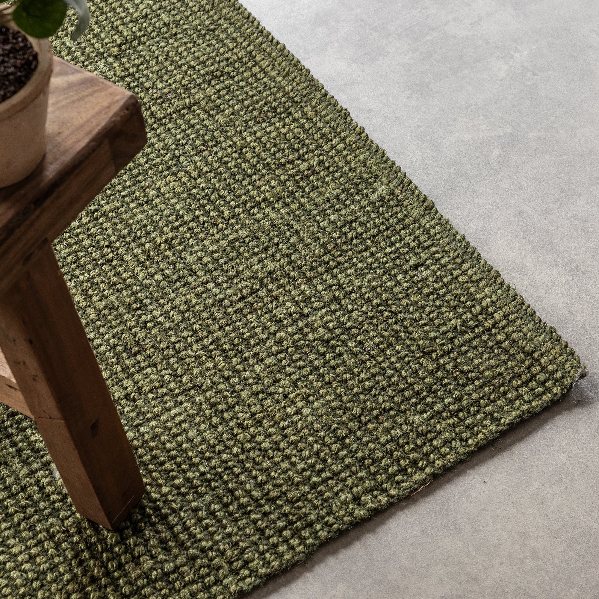Tapis en Jute Bouclé JAIPUR Vert – STUDIO DECO