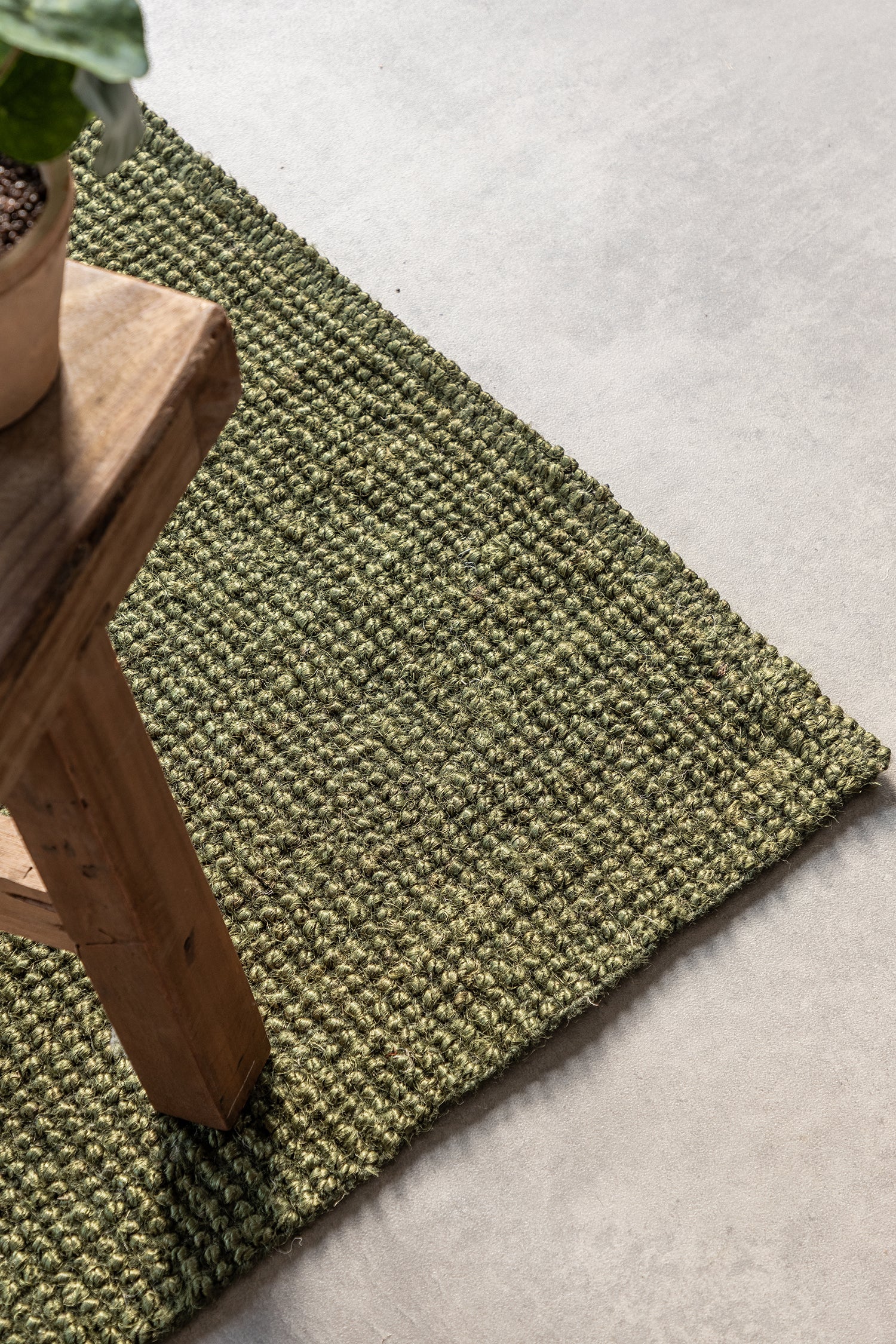 Tapis de Couloir en Jute Bouclé - Vert – STUDIO DECO
