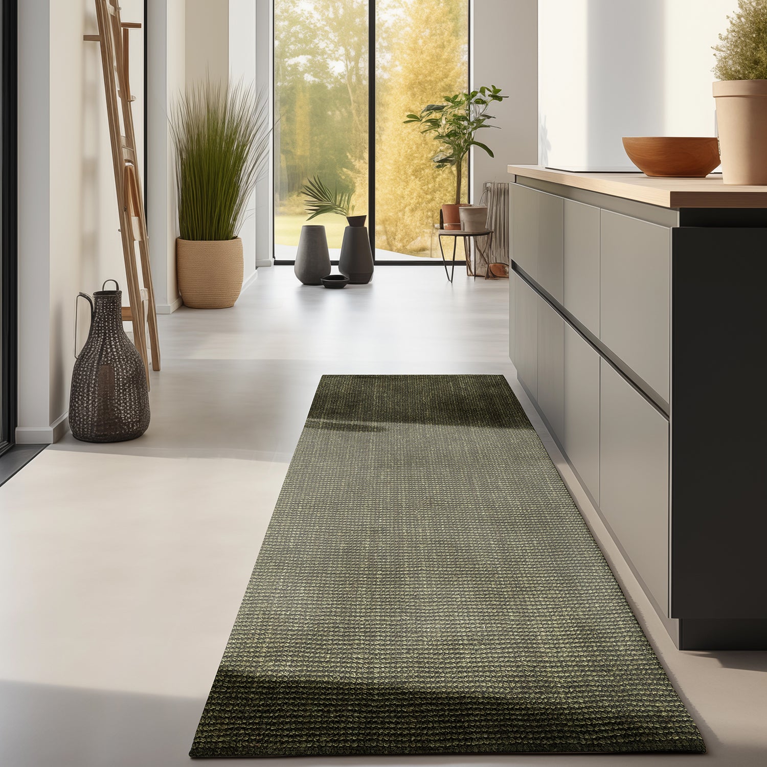 Tapis de Couloir en Jute Bouclé - Vert – STUDIO DECO