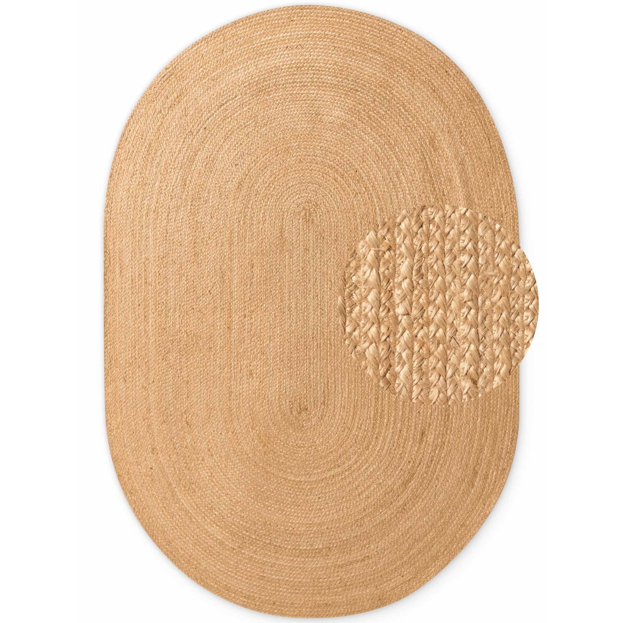 Tapis Ovale en Jute MAHAL Beige – STUDIO DECO