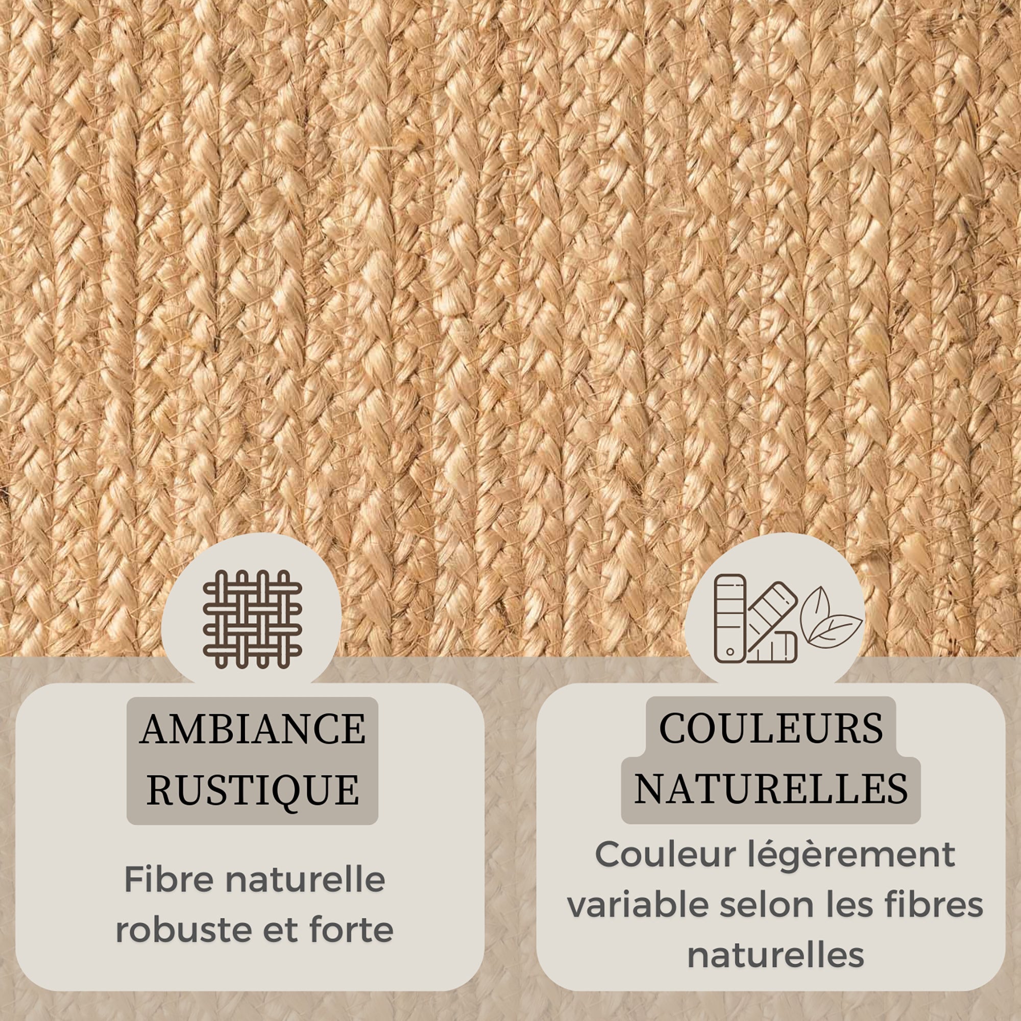 Tapis Ovale en Jute MAHAL Beige – STUDIO DECO