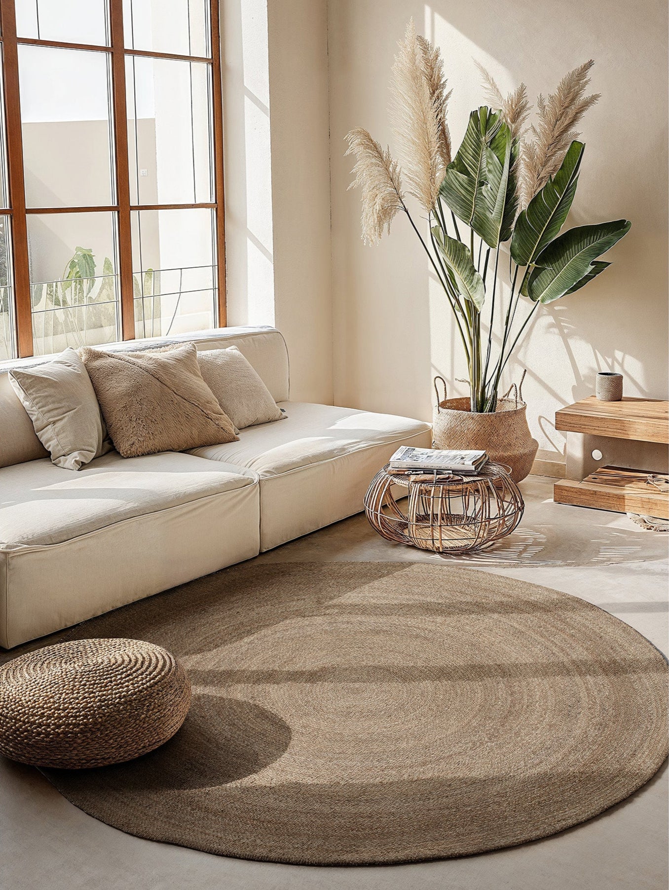 Tapis Rond en Jute MAHAL Marron – STUDIO DECO