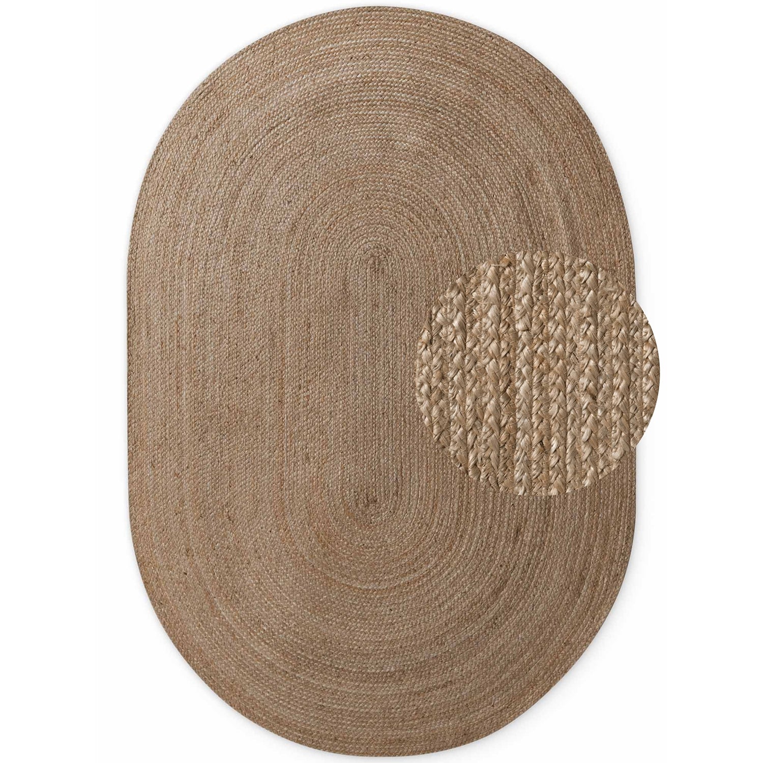 Tapis Ovale en Jute MAHAL Marron – STUDIO DECO