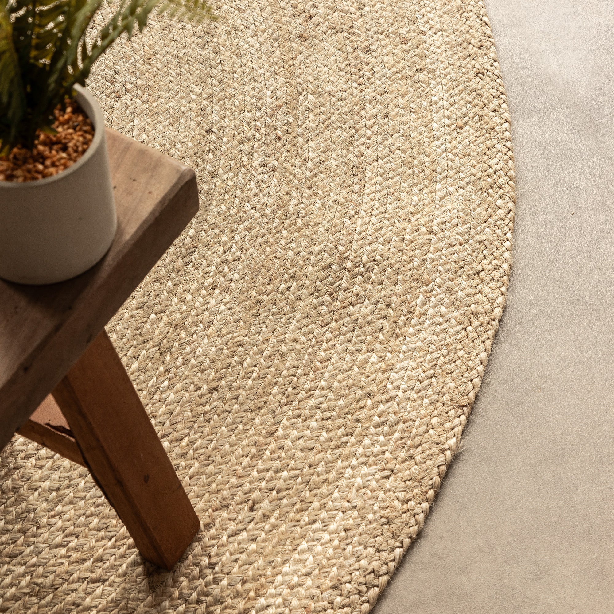 Tapis Rond en Jute MAHAL Ivoire – STUDIO DECO