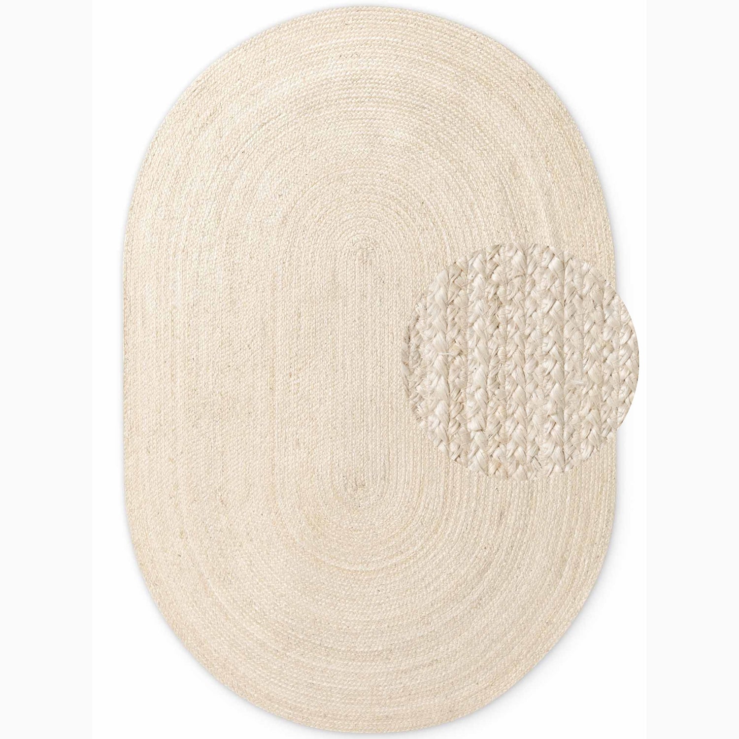 Tapis Ovale en Jute MAHAL Ivoire – STUDIO DECO
