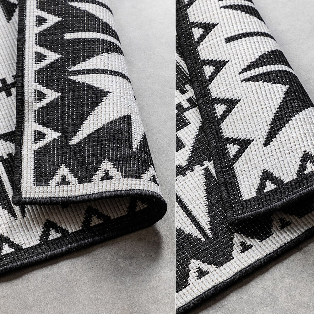 Tapis Extérieur Réversible AZILA Crème et Noir