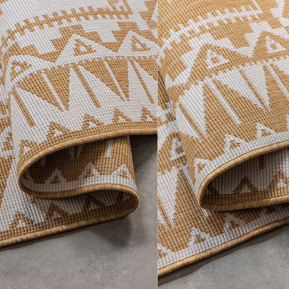 Tapis Extérieur Réversible AZILA Crème et Ocre