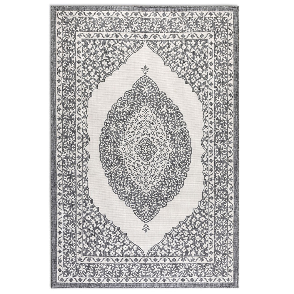 Tapis Extérieur Réversible TIRAZ Crème et Gris