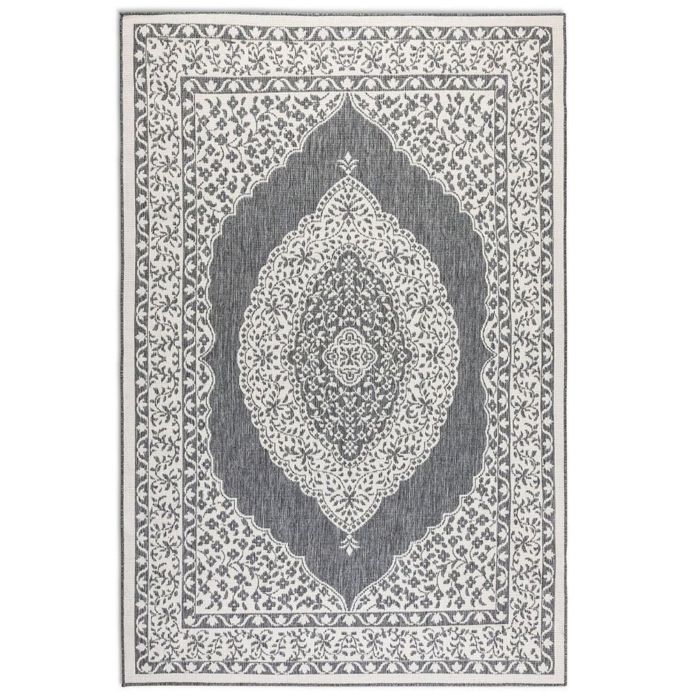 Tapis Extérieur Réversible TIRAZ Crème et Gris