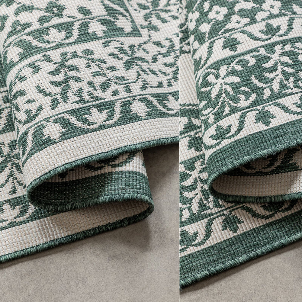 Tapis Extérieur Réversible TIRAZ Crème et Vert