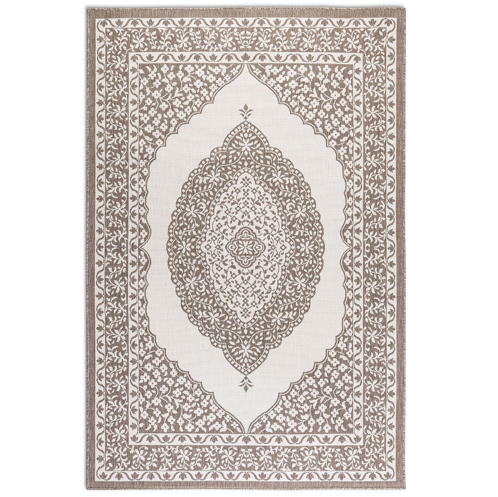 Tapis Extérieur Réversible TIRAZ Crème et Lin