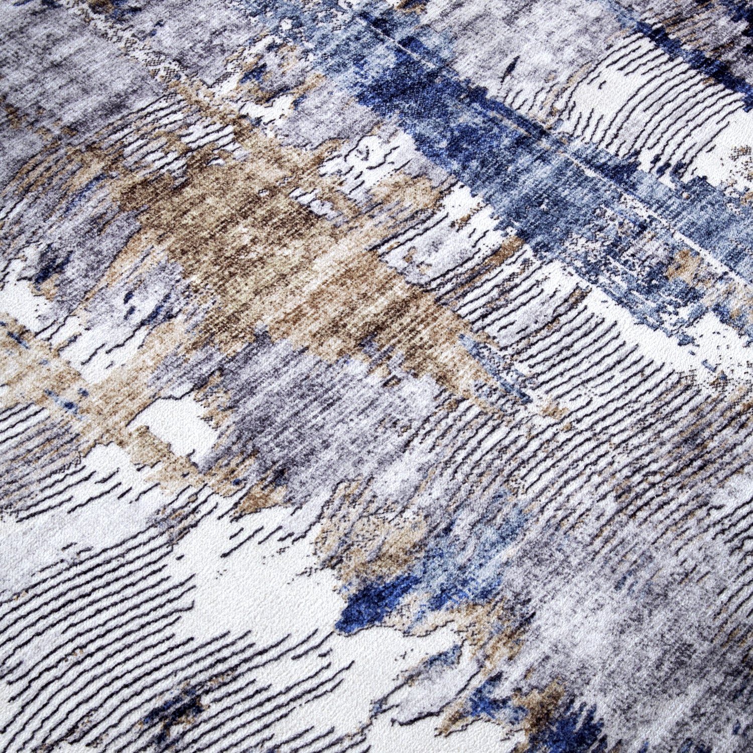 Tapis à motifs Abstrait Bleu et Beige - ELLE Decoration – STUDIO DECO