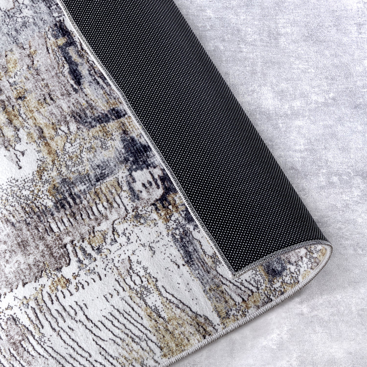 Tapis à motifs Abstrait Anthracite et Or - ELLE Decoration – STUDIO DECO