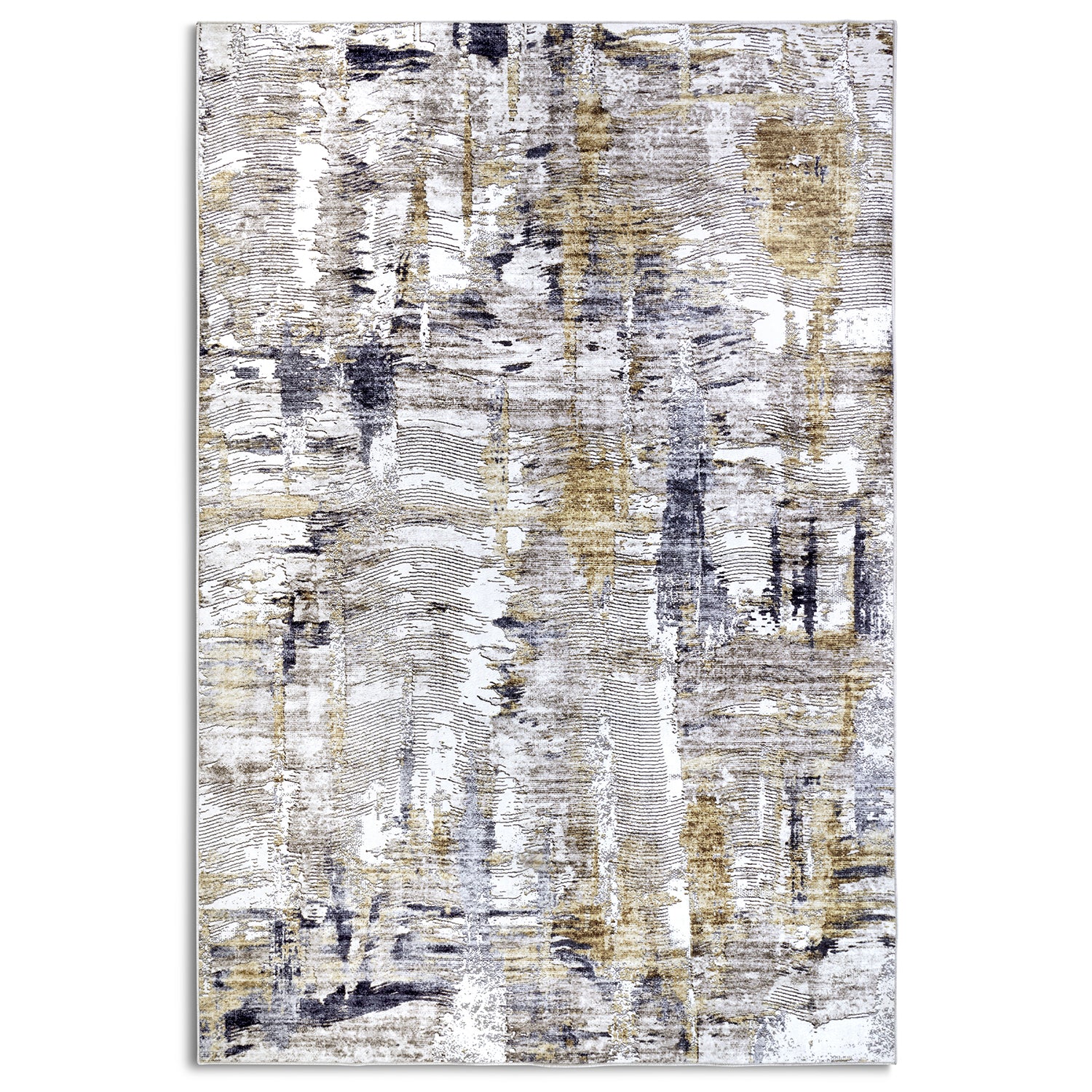 Tapis à motifs Abstrait Anthracite et Or - ELLE Decoration – STUDIO DECO