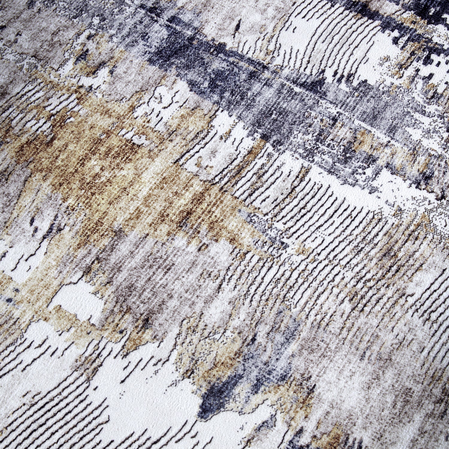 Tapis à motifs Abstrait Anthracite et Or - ELLE Decoration – STUDIO DECO