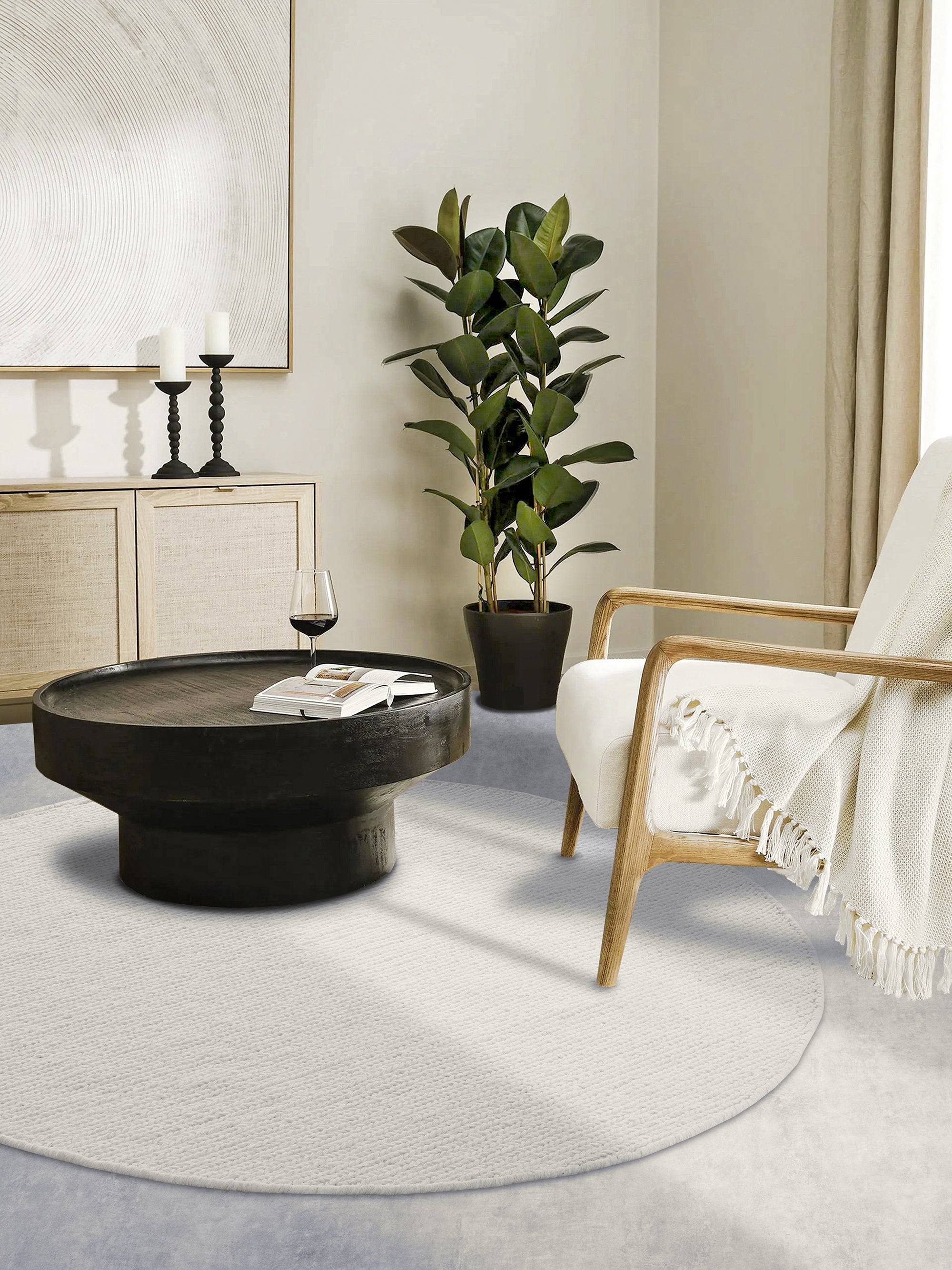 Tapis Rond en laine tissé à la main Crème - Villeroy & Boch – STUDIO DECO