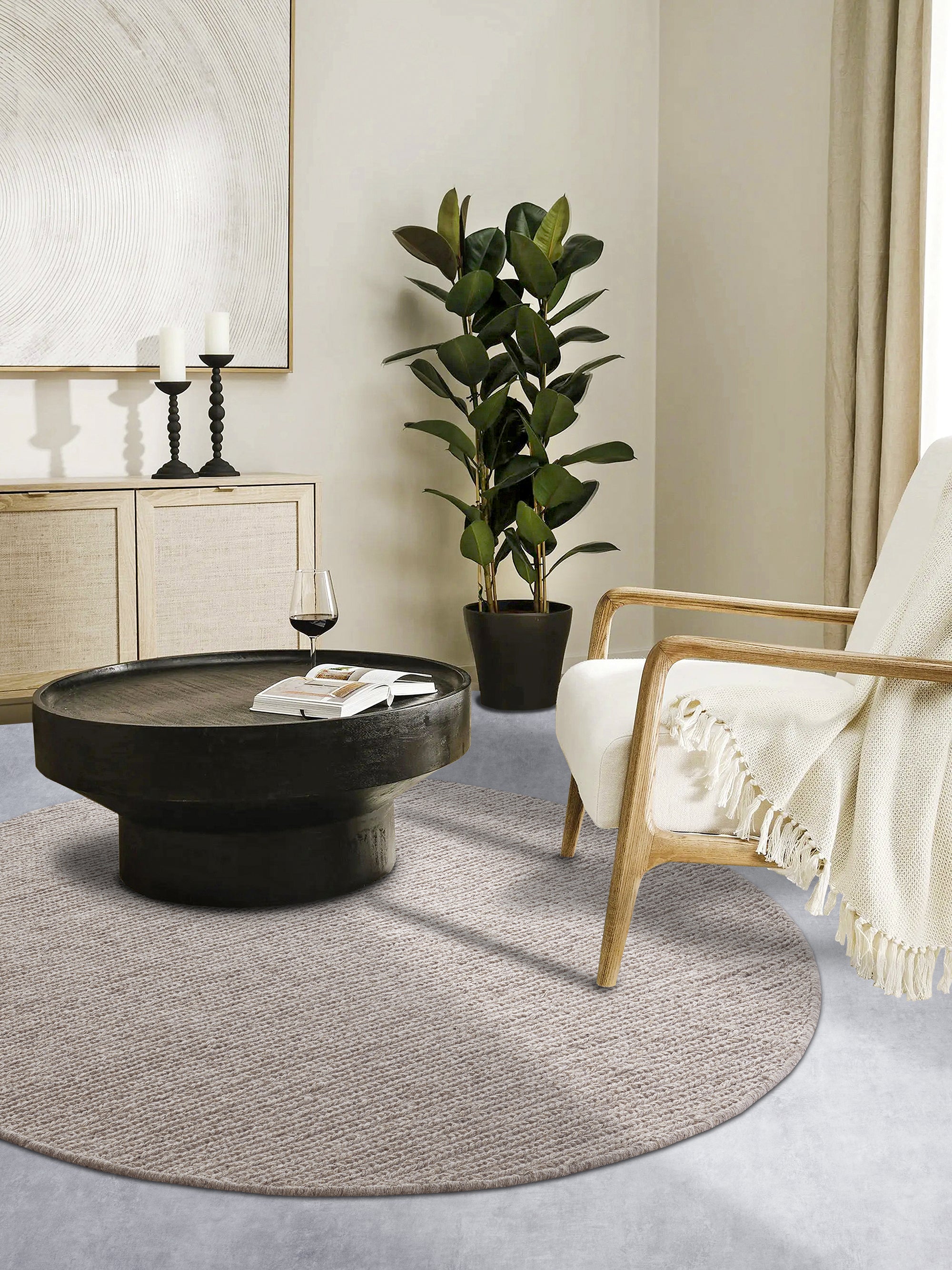 Tapis Rond en laine tissé à la main Beige - Villeroy & Boch – STUDIO DECO