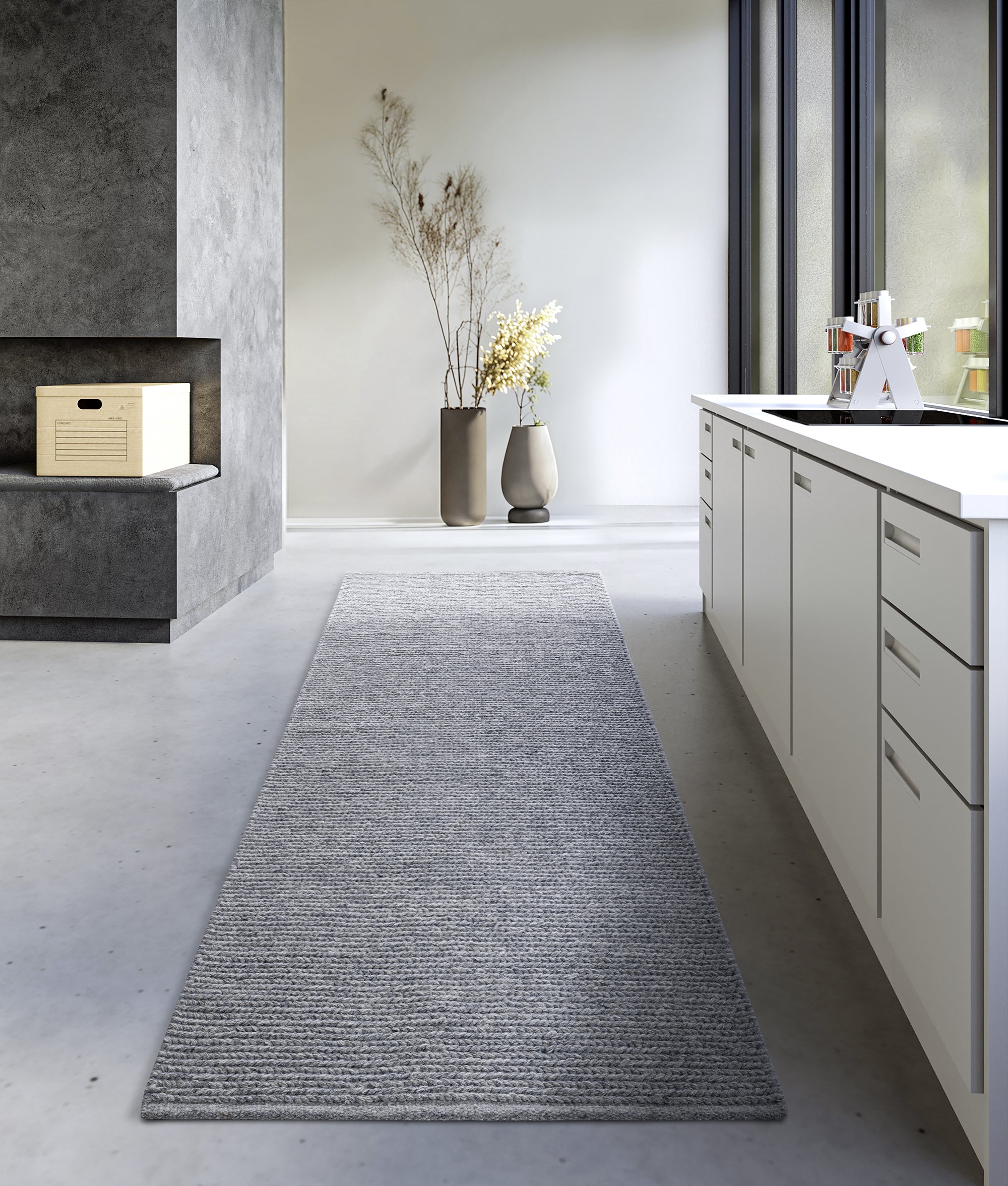 Tapis couloir en laine tissé à la main Gris - Villeroy & Boch – STUDIO DECO