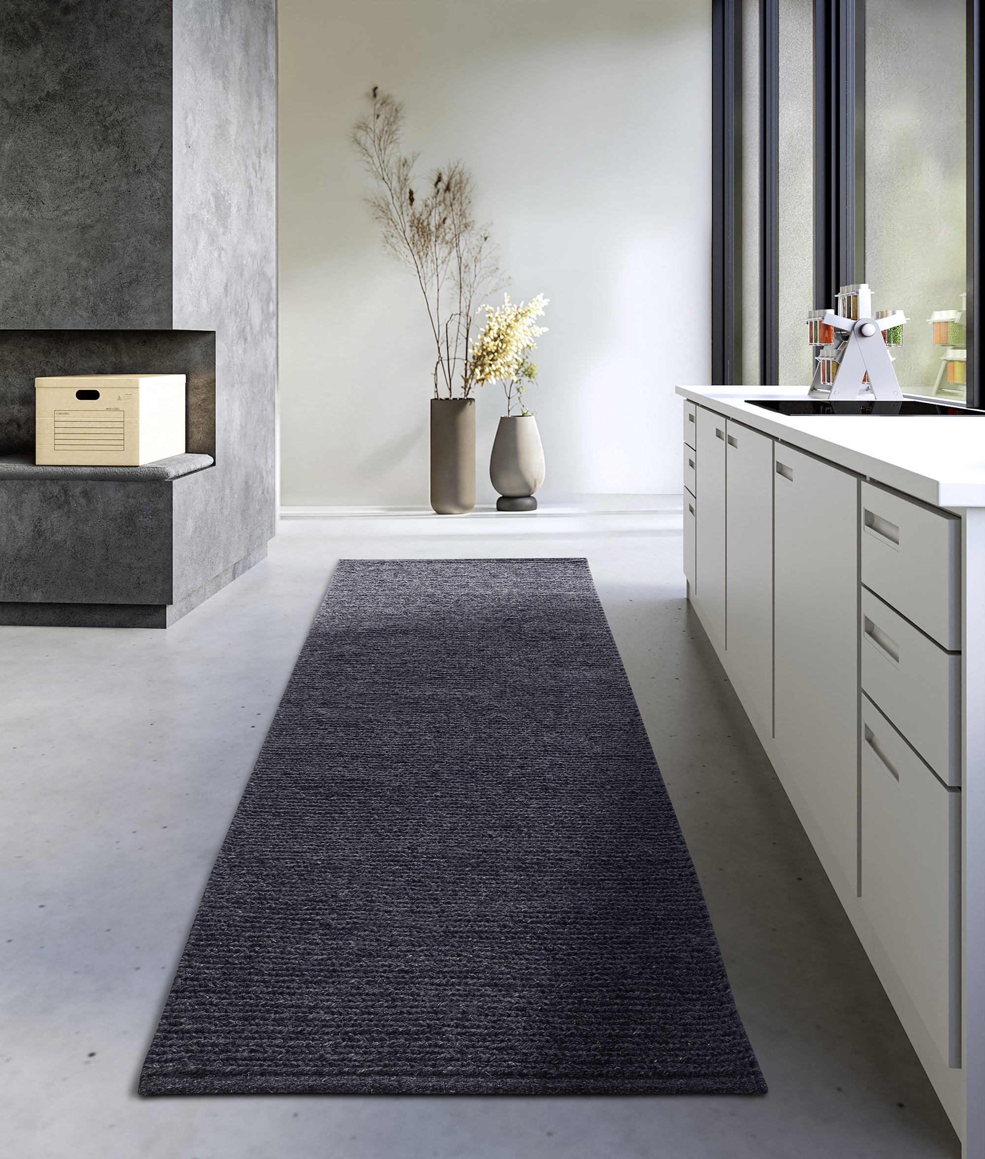 Tapis couloir en laine tissé à la main Anthracite - Villeroy & Boch – STUDIO DECO