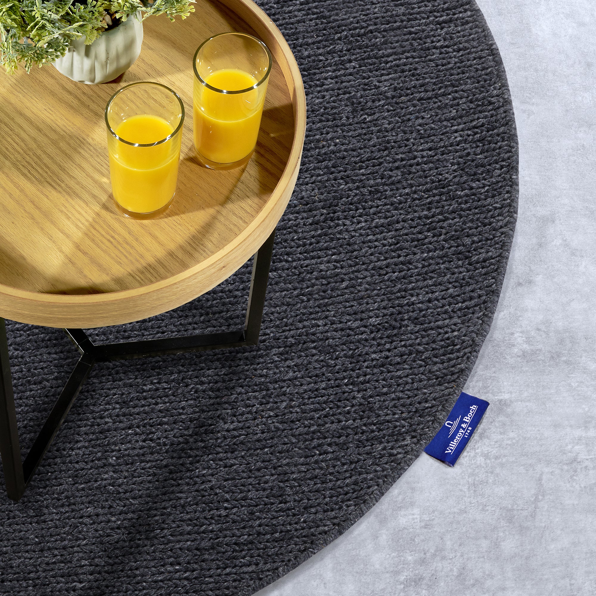 Tapis Rond en laine tissé à la main Anthracite - Villeroy & Boch – STUDIO DECO