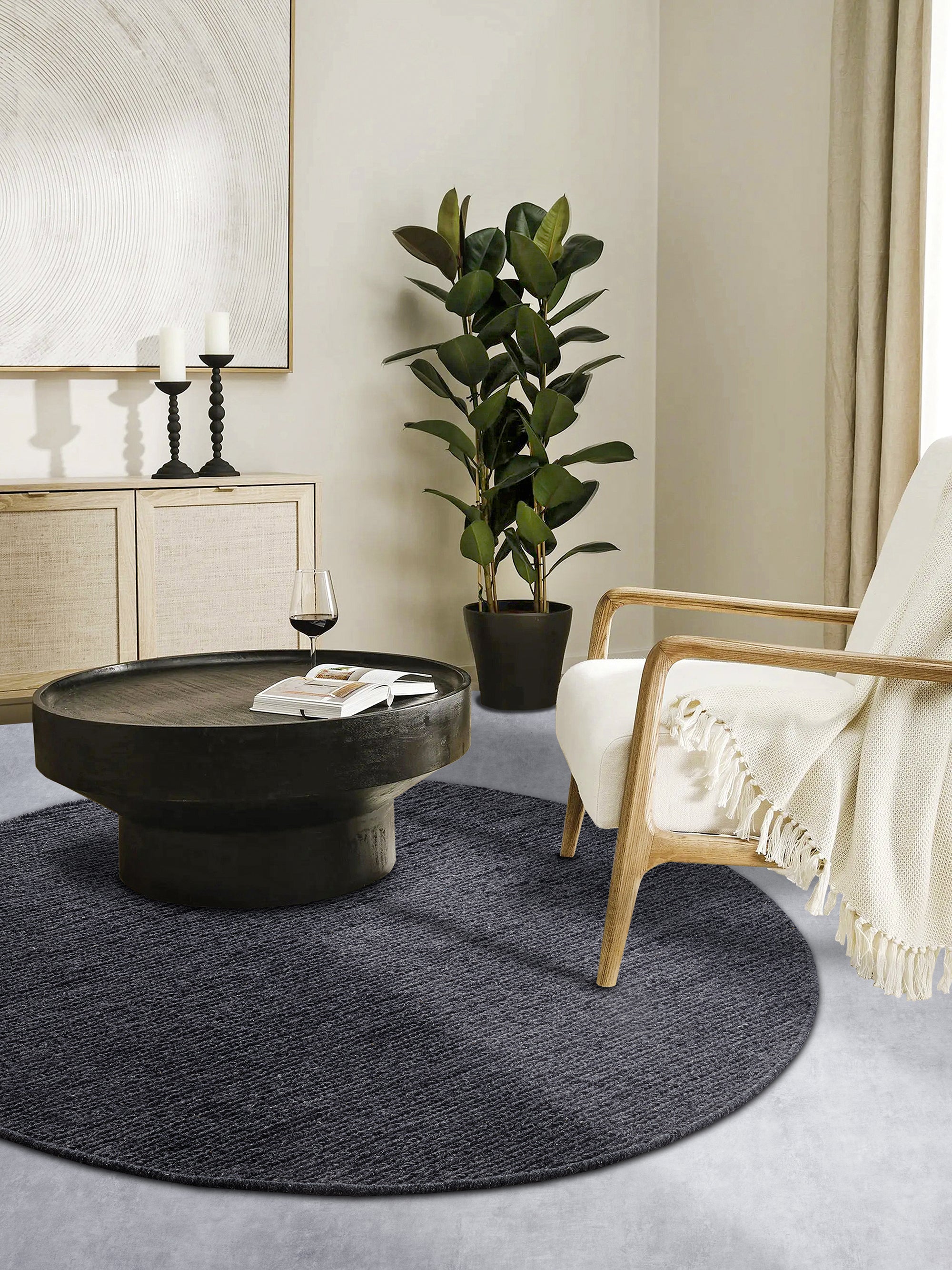 Tapis Rond en laine tissé à la main Anthracite - Villeroy & Boch – STUDIO DECO