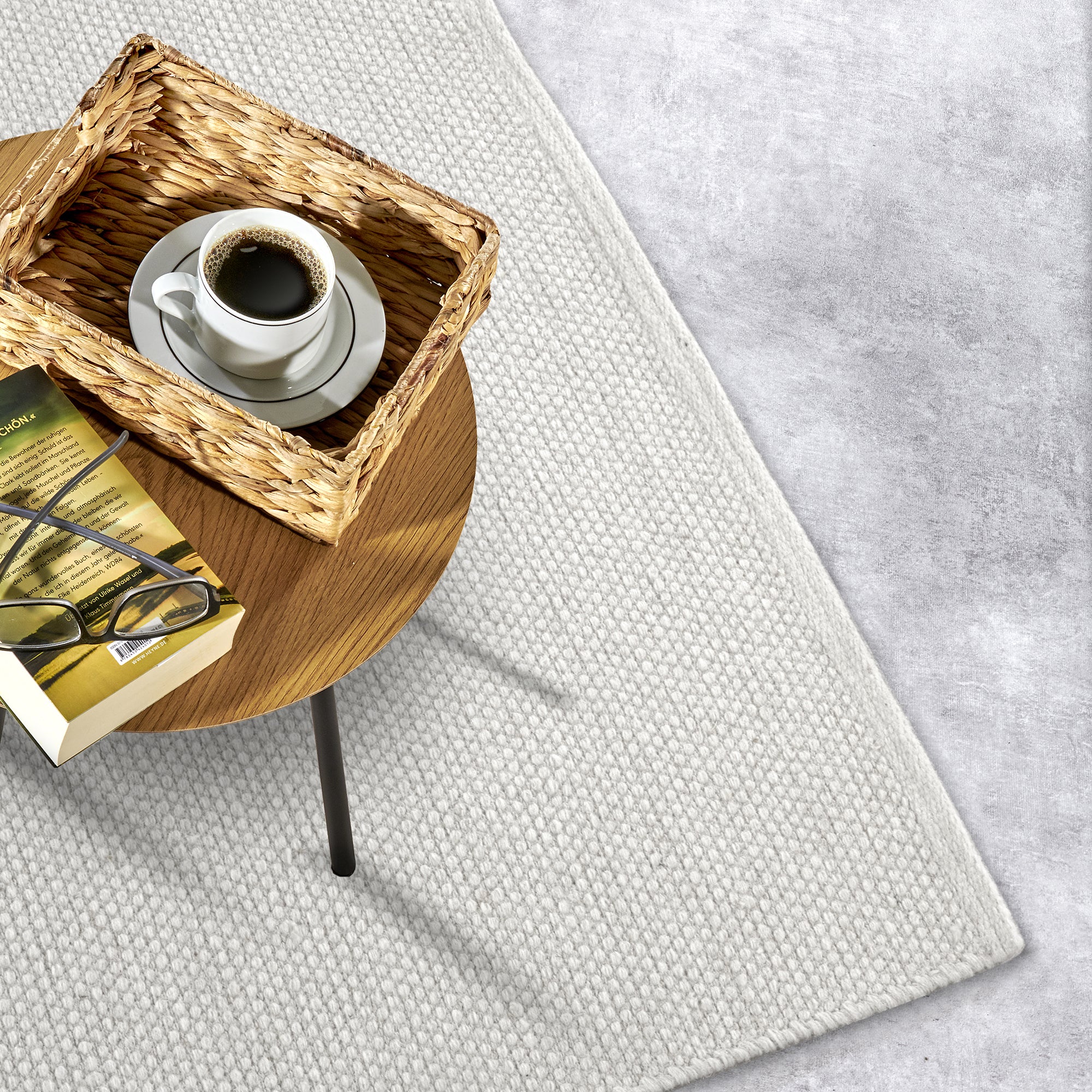 Tapis uni en Laine Blanc Naturel - ELLE Decoration – STUDIO DECO