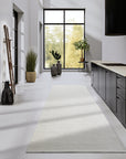 Tapis de couloir uni en Laine Blanc Naturel - ELLE Decoration – STUDIO DECO